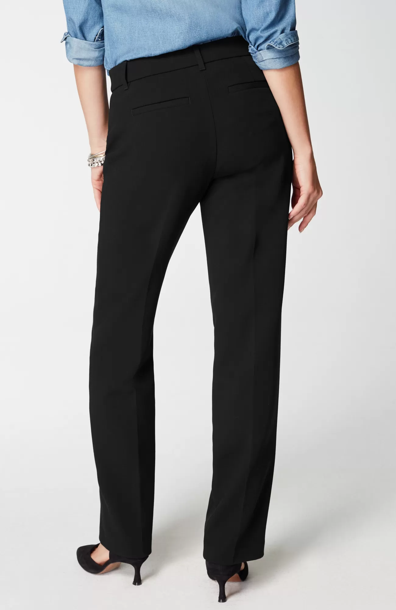 J.Jill Angled-Pockets Straight-Leg Pants Black Flash Sale