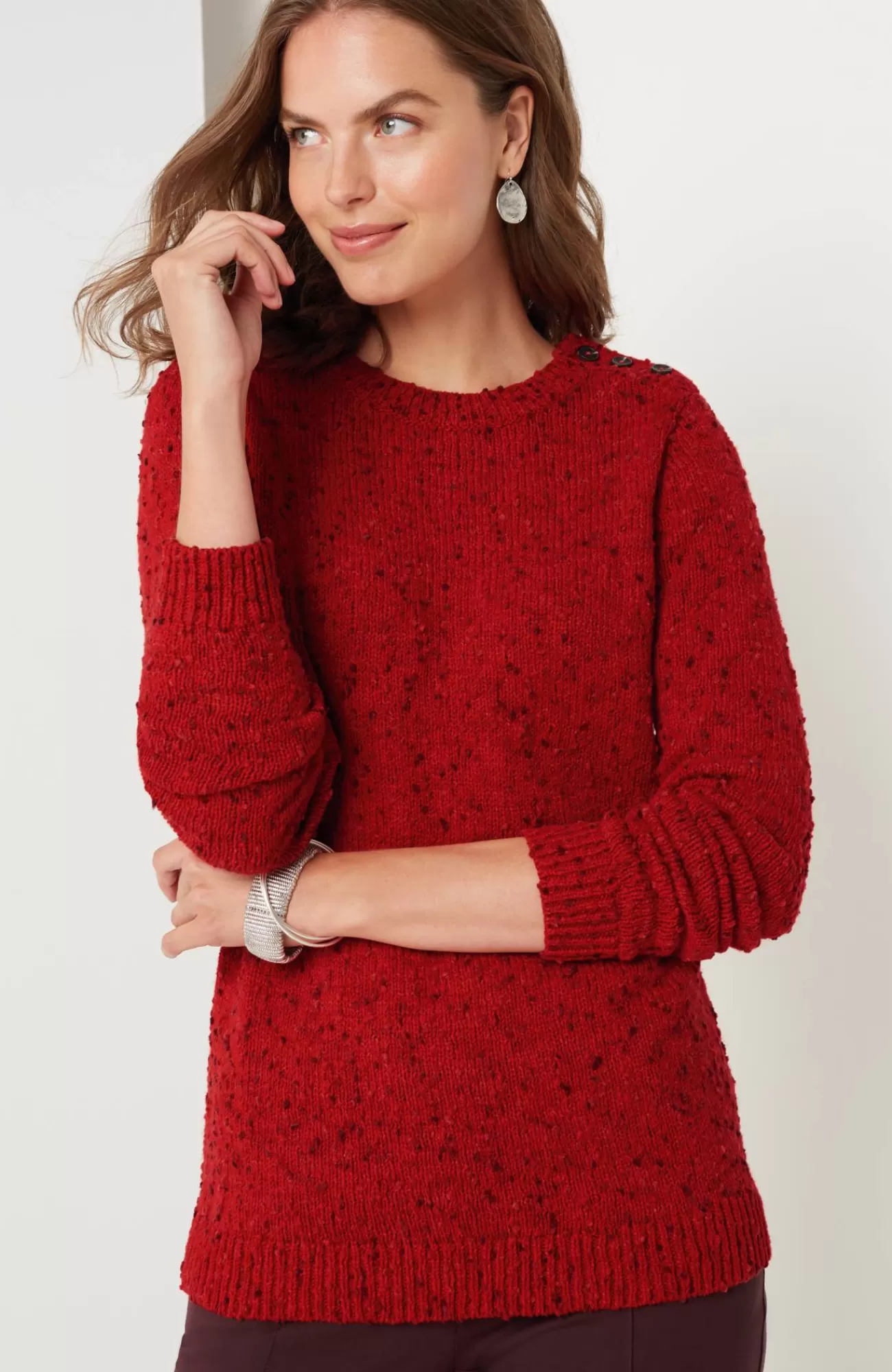 J.Jill Buttoned-Shoulder Pullover Sweater Online