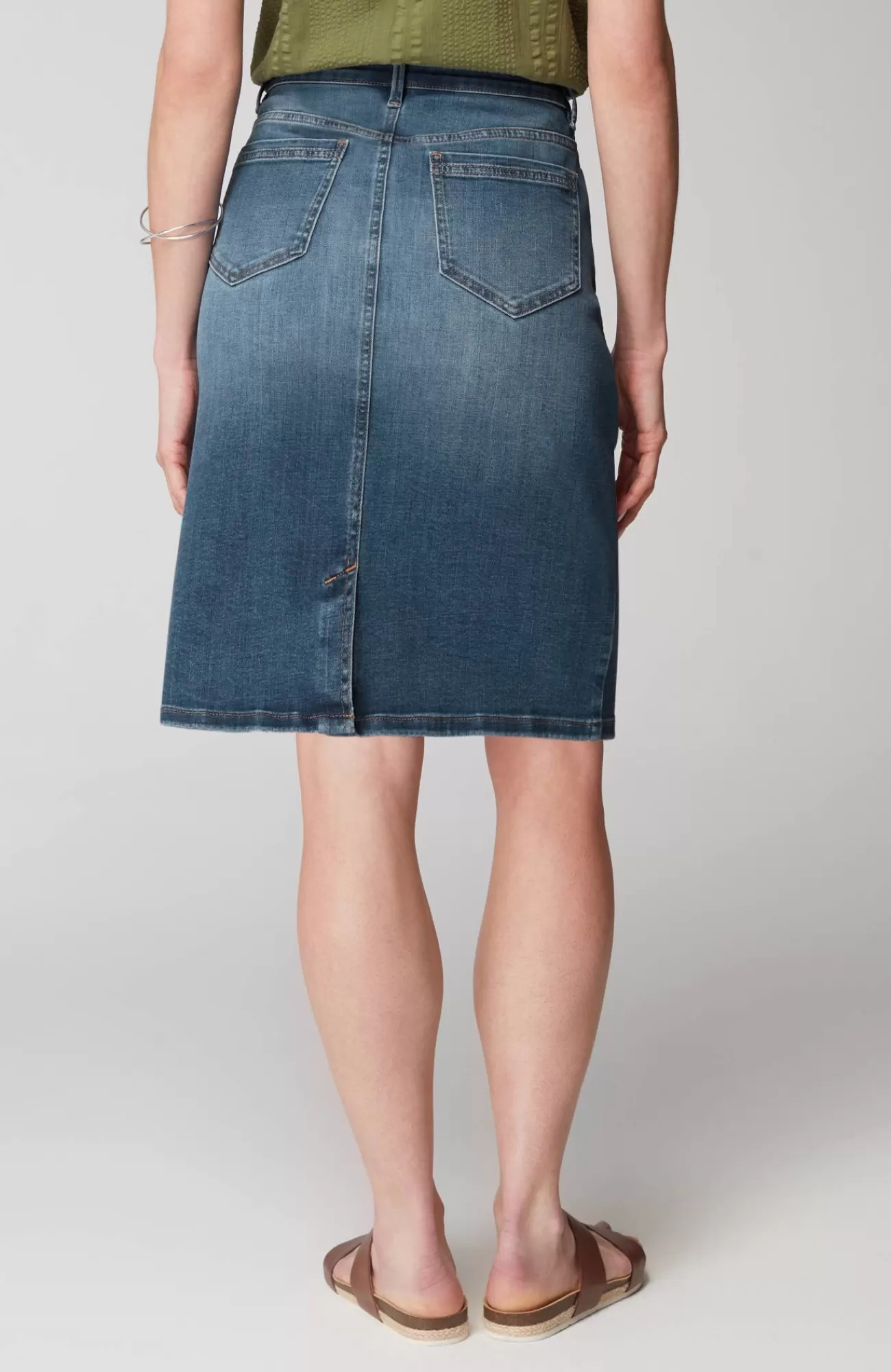 J.Jill Button-Fly Denim Skirt Clearway Wash Store