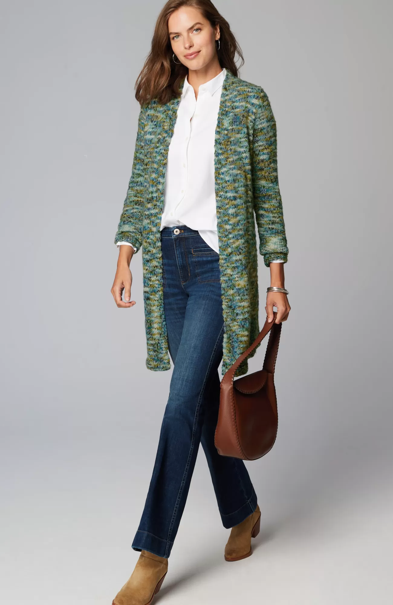 J.Jill Clarendon Cardi Cyan Multi Best Sale