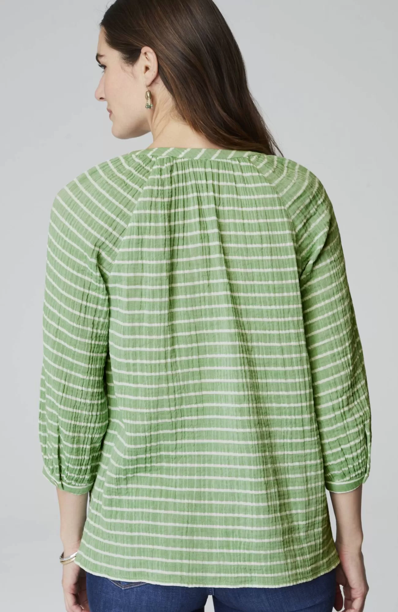 J.Jill Cotton-Gauze Striped Button-Front Top Shop