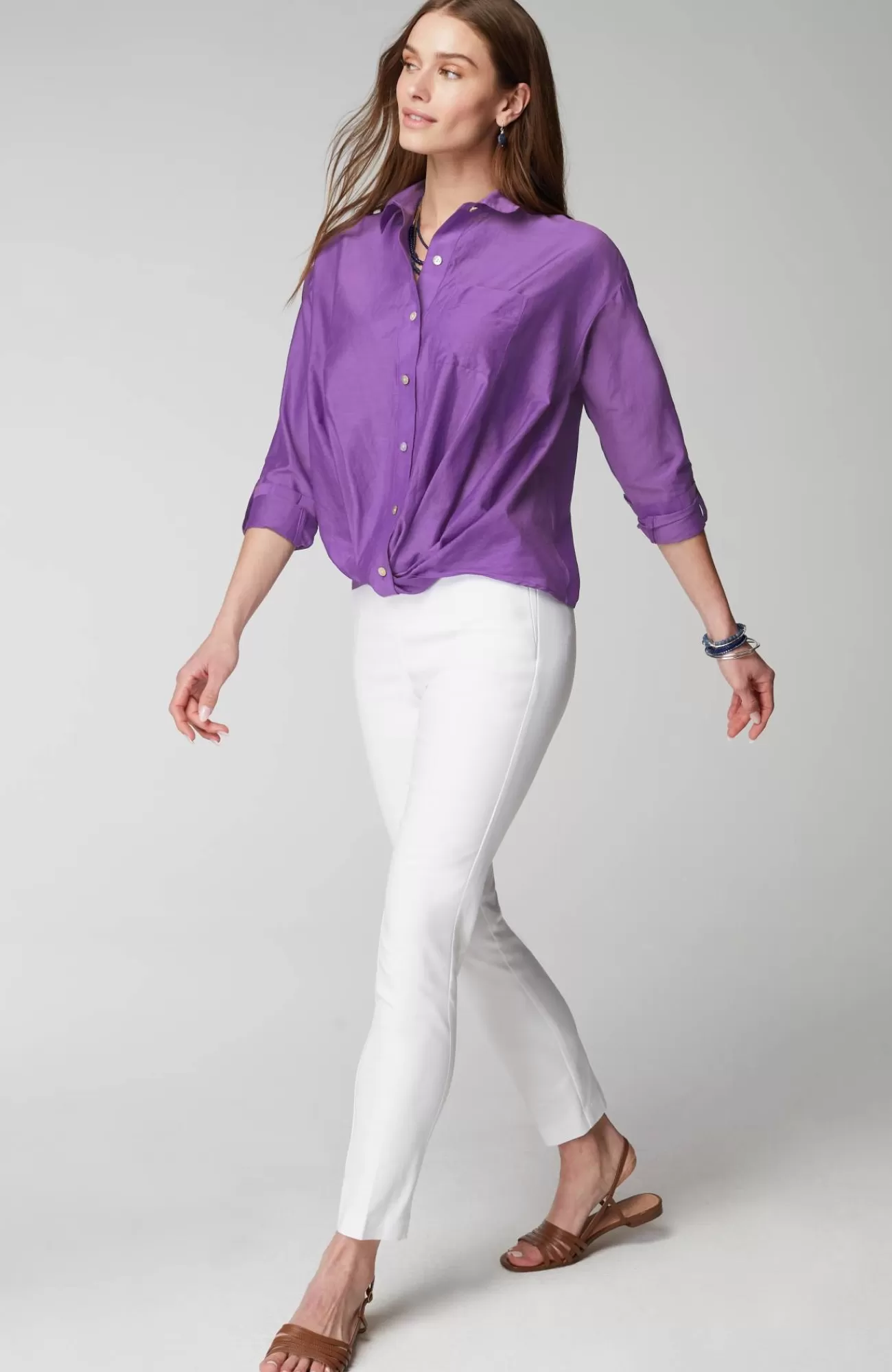 J.Jill Cotton-Silk Twist-Front Top Cheap