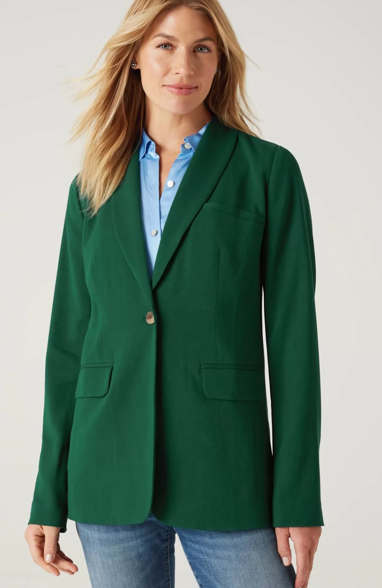 J.Jill Crepe Blazer Boxwood Cheap