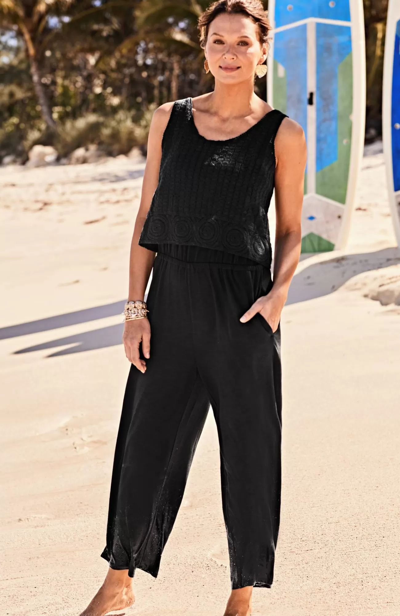 J.Jill Crochet Jumpsuit Black Cheap