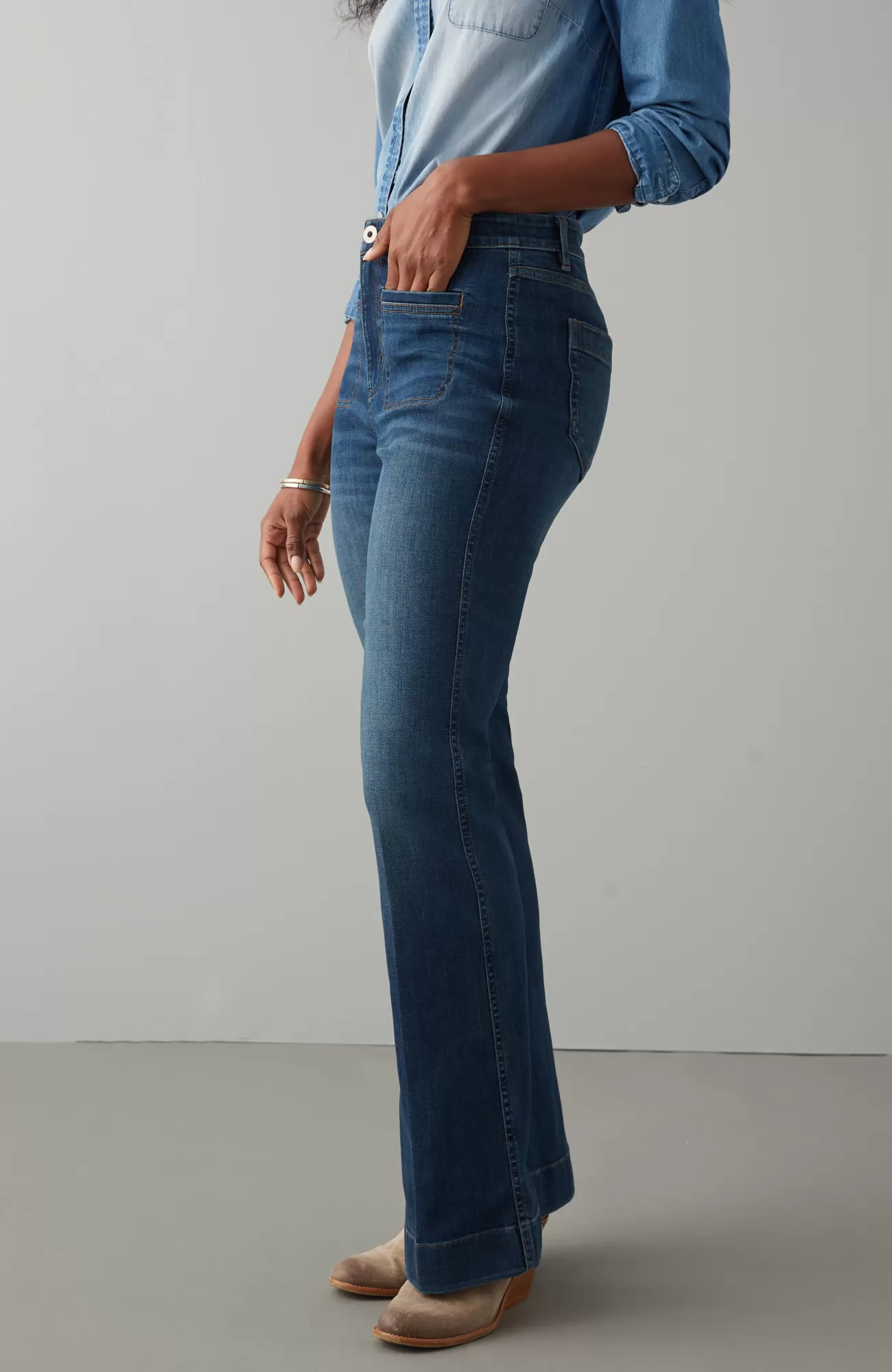 J.Jill Curvy-Fit Flare Jeans Tremont Wash Store