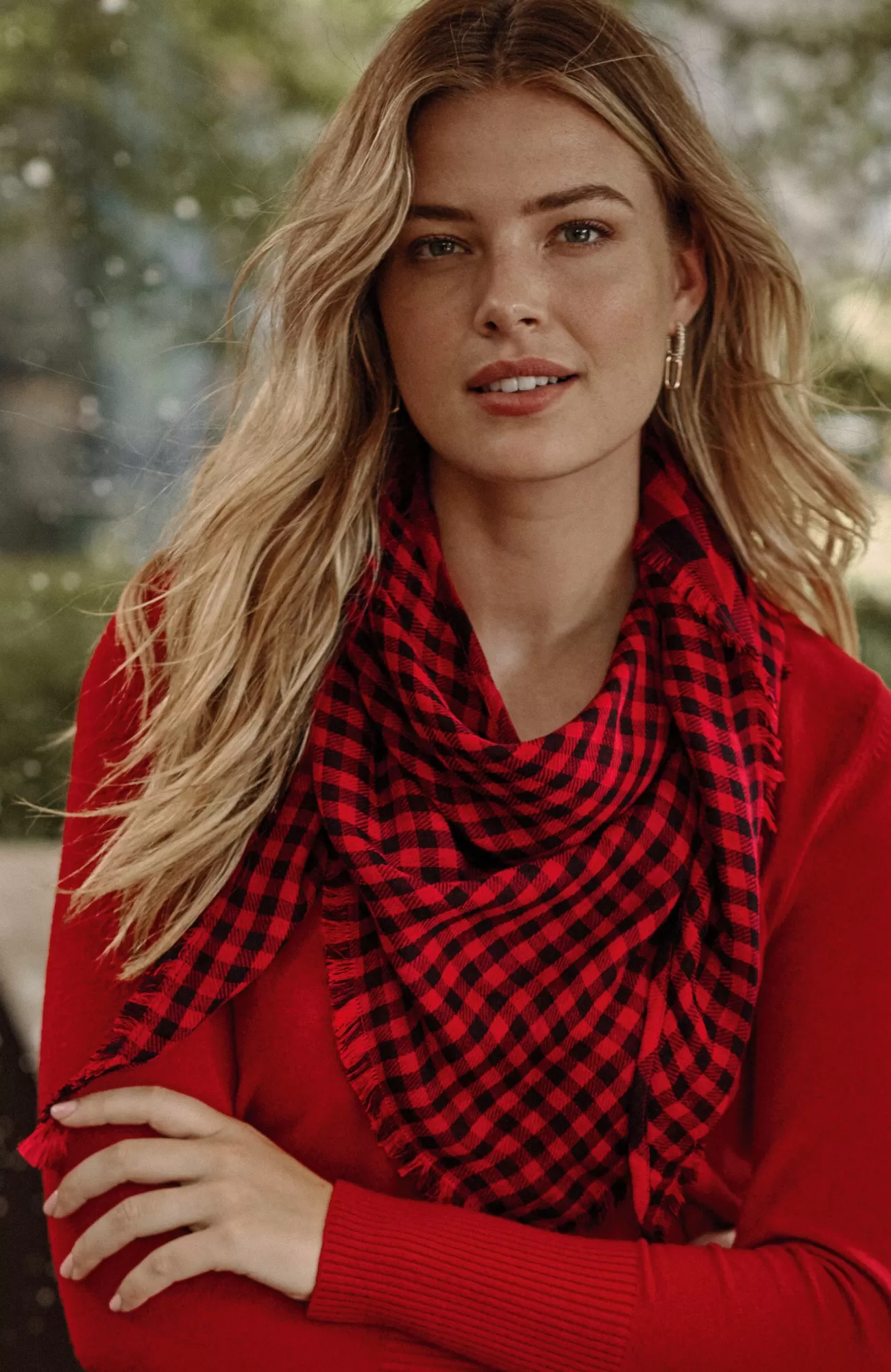 J.Jill Double-Faced Plaid Scarf Cheap