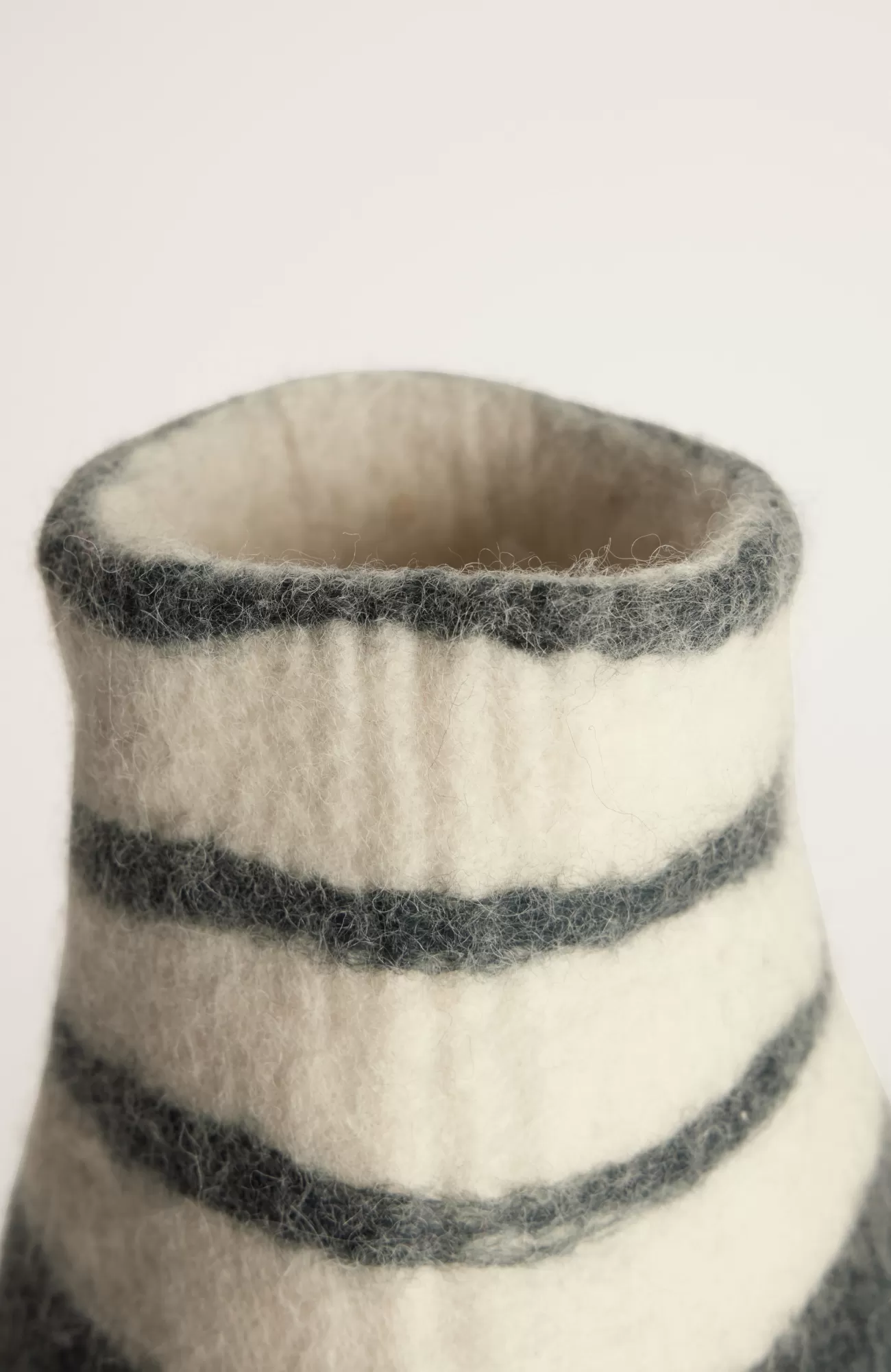 J.Jill Elements Striped Felt Vase Grey/cream Flash Sale