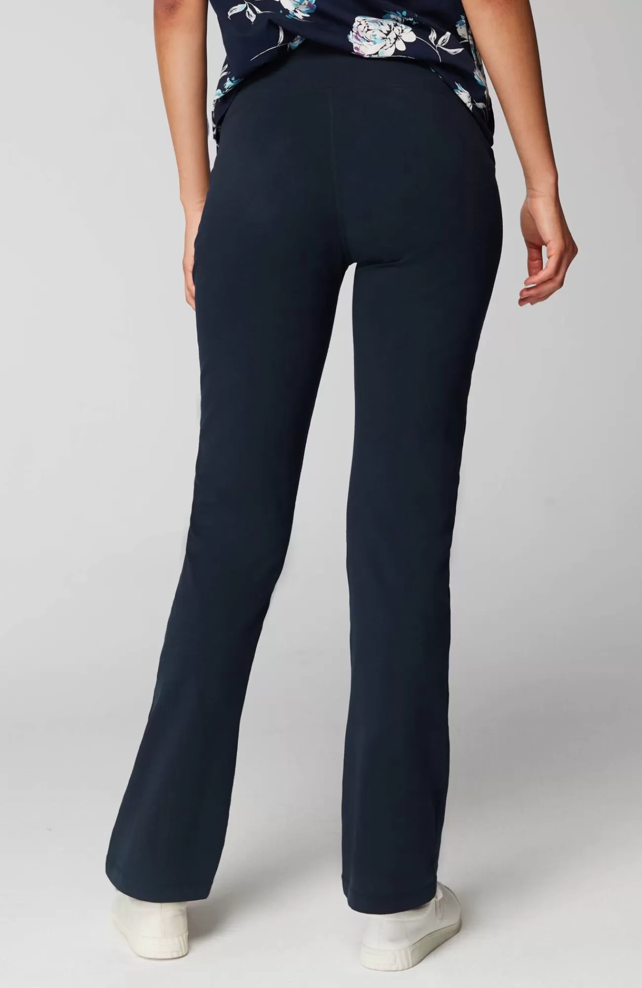 J.Jill Fit Breathe Cotton High-Rise Boot-Cut Pants Navy Blue Shop