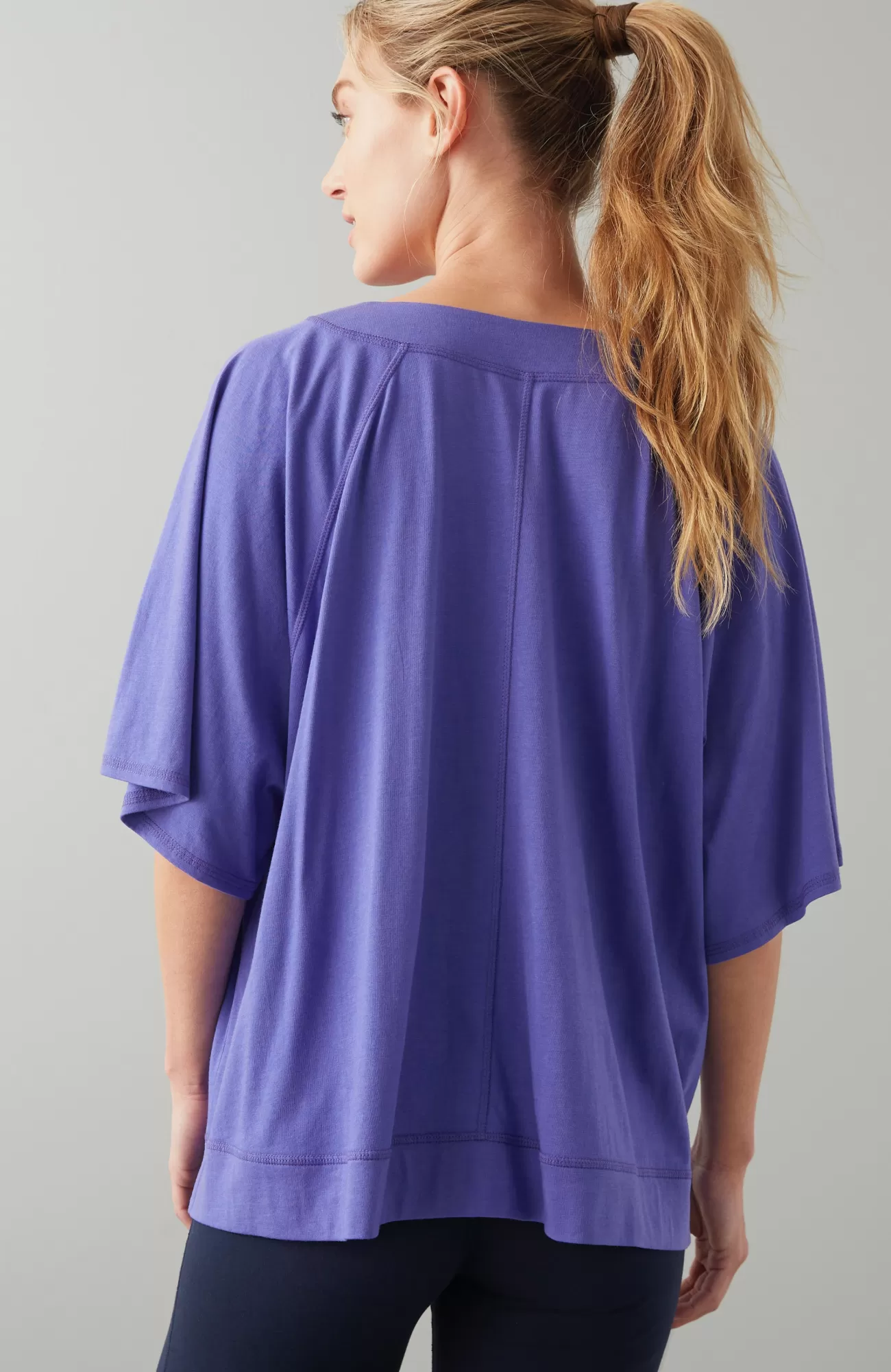 J.Jill Fit Seamed V-Neck Tee Blue Orchid Flash Sale