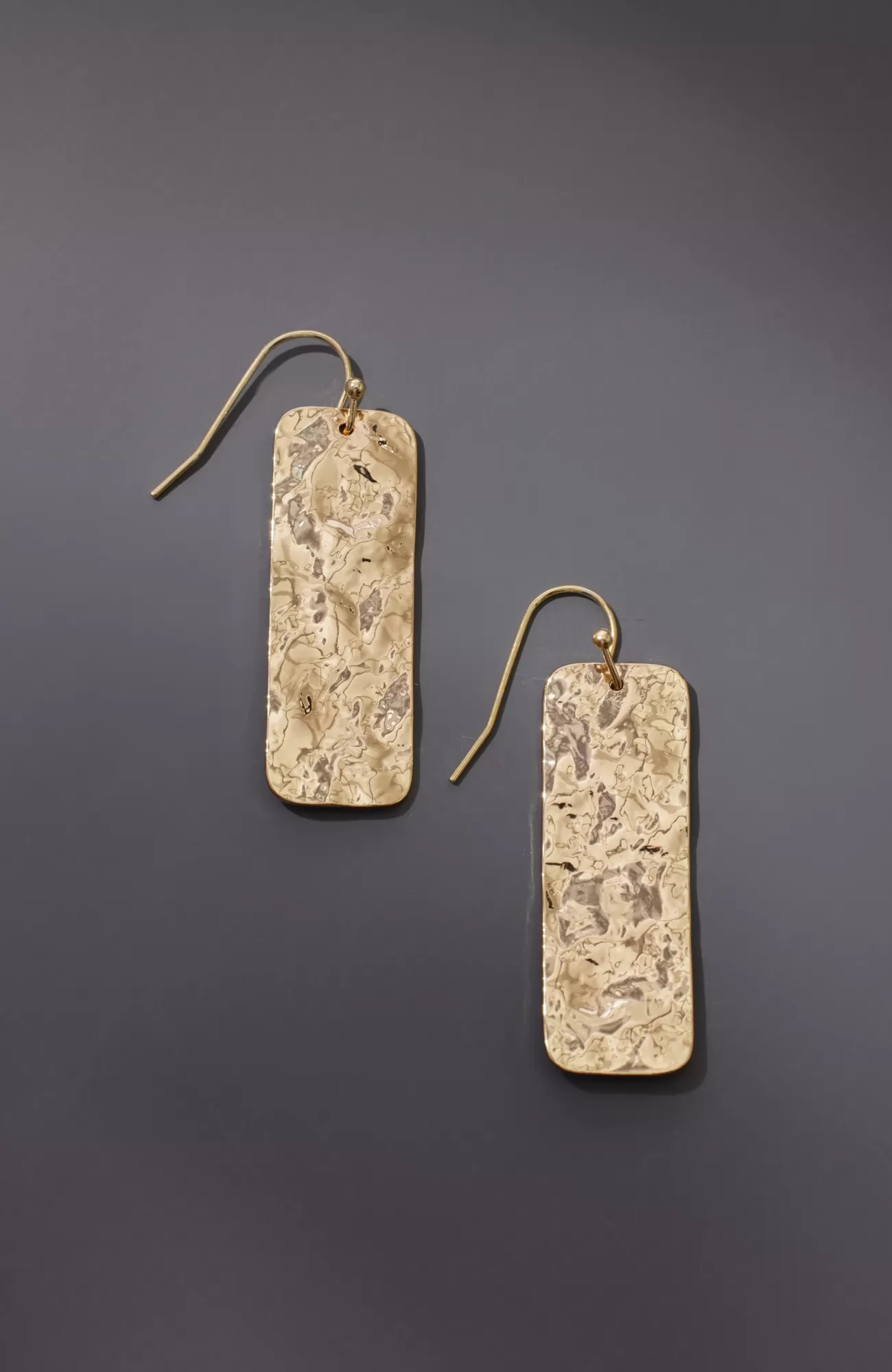 J.Jill Hammered Bar Earrings Goldtone New