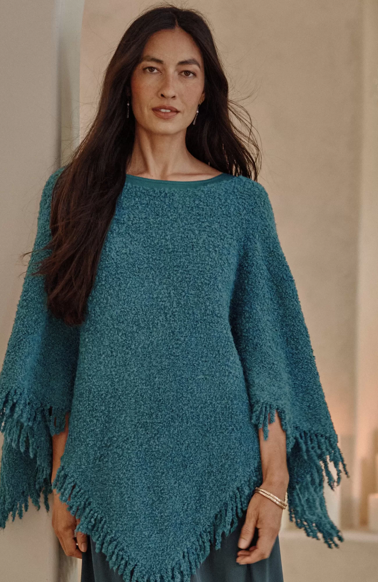 J.Jill Italian Bouclé Asymmetric Poncho Clearance