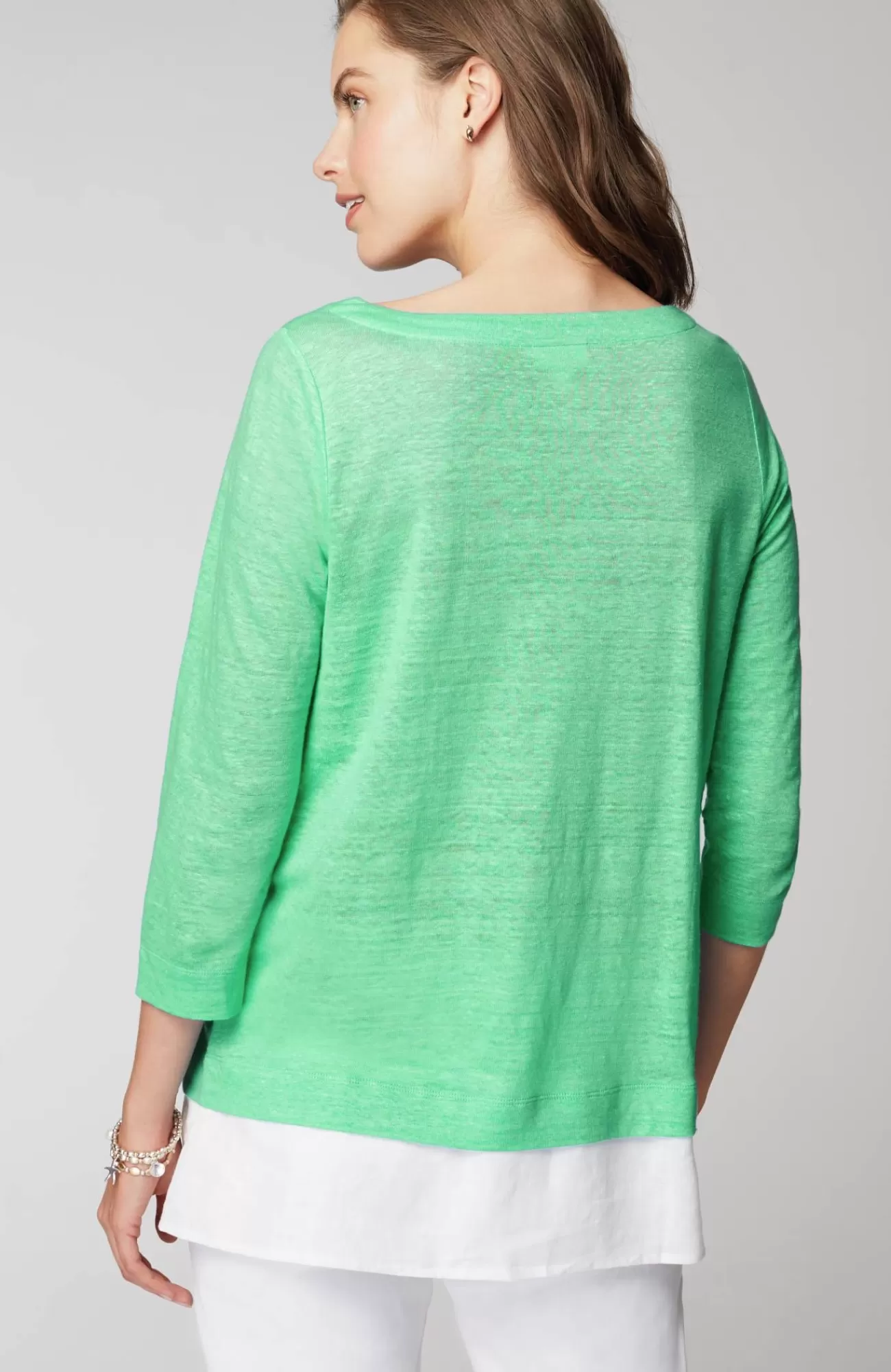 J.Jill Layered-Hem Mixed-Media Linen Tunic Best Sale