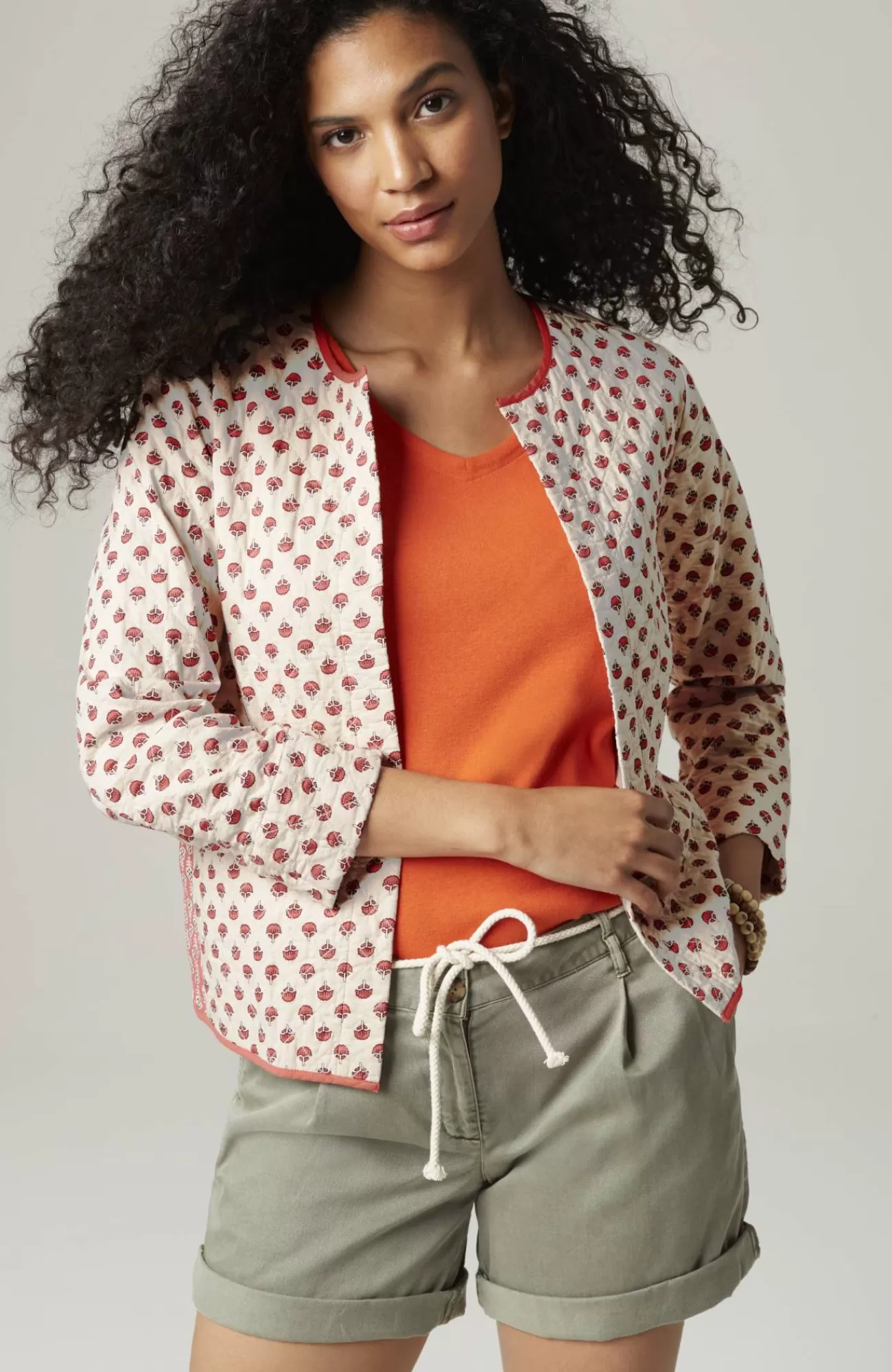 J.Jill Lightweight Mixed-Print Quilted Jacket Shop