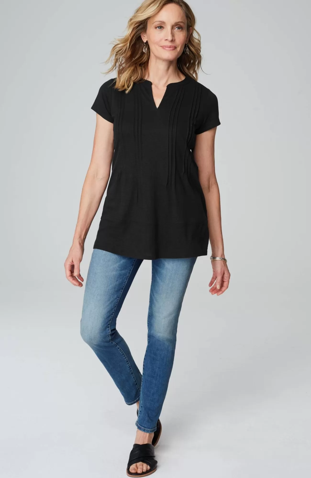 J.Jill Linen-Blend Pintucked Tunic Clearance