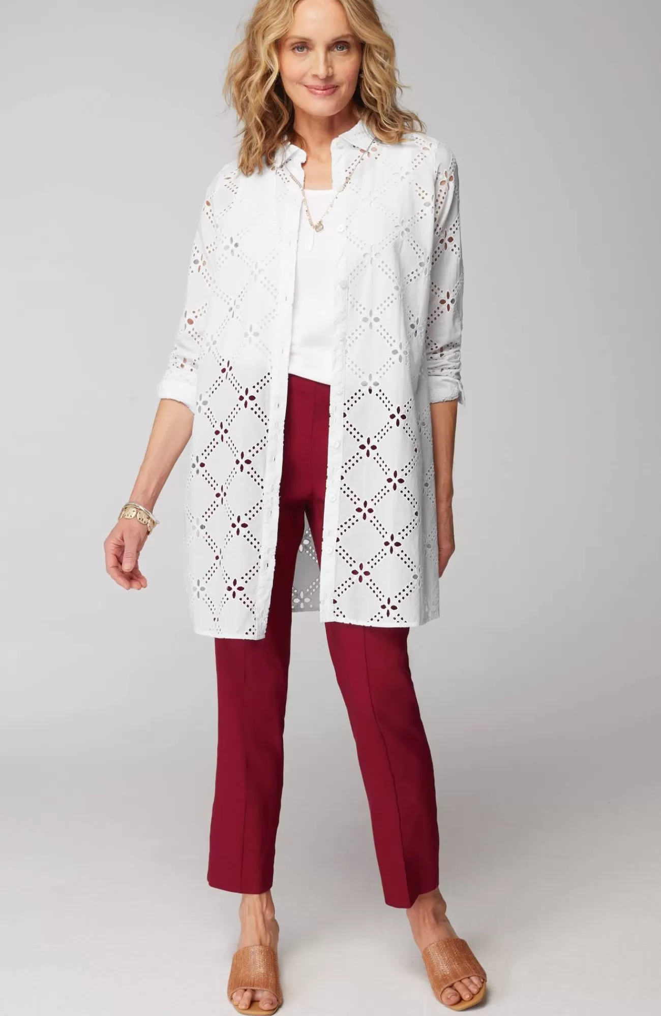 J.Jill Long Eyelet Tunic White Online