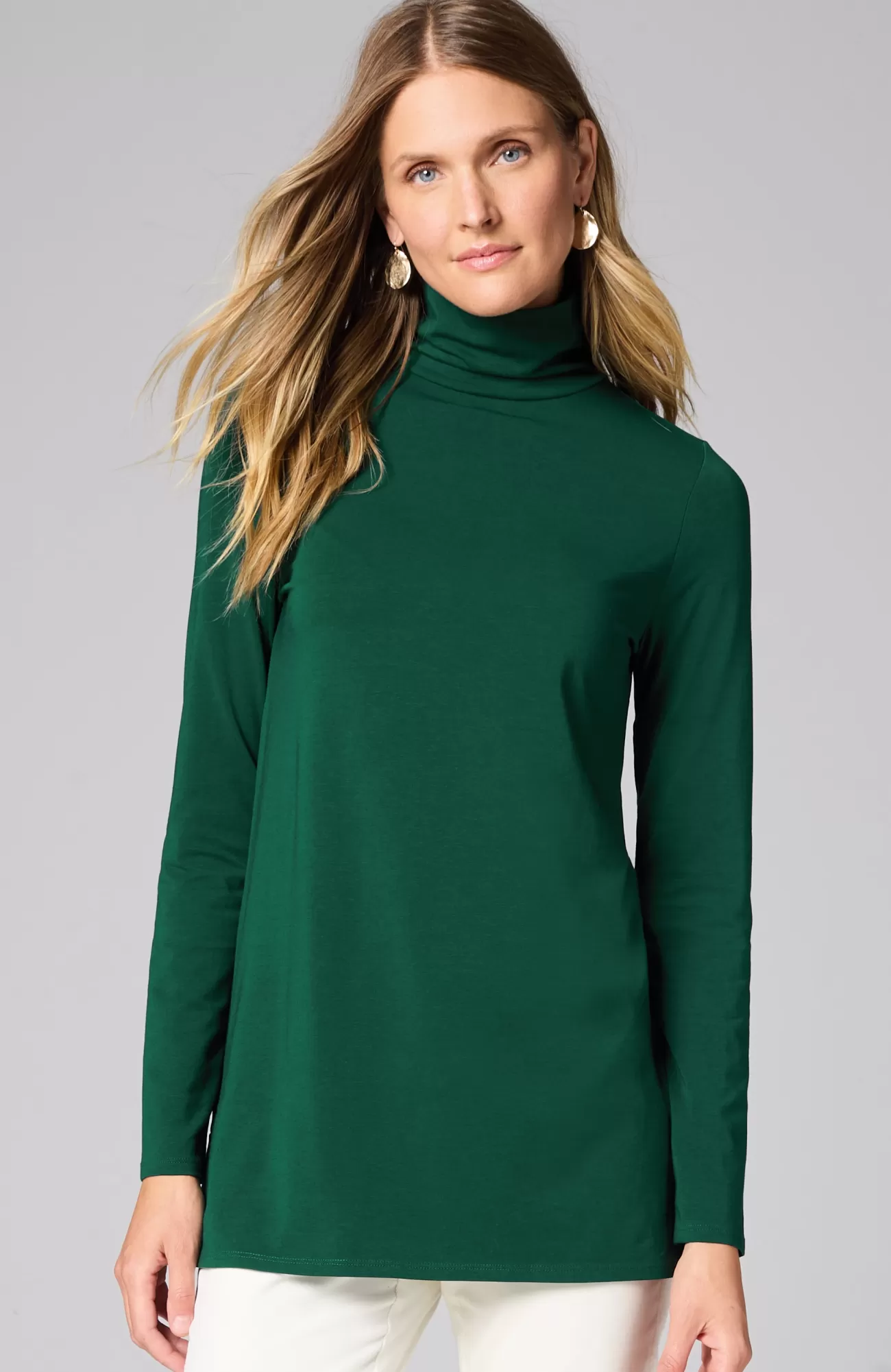 J.Jill Luxe Supima® Turtleneck Tunic Vermilion Hot