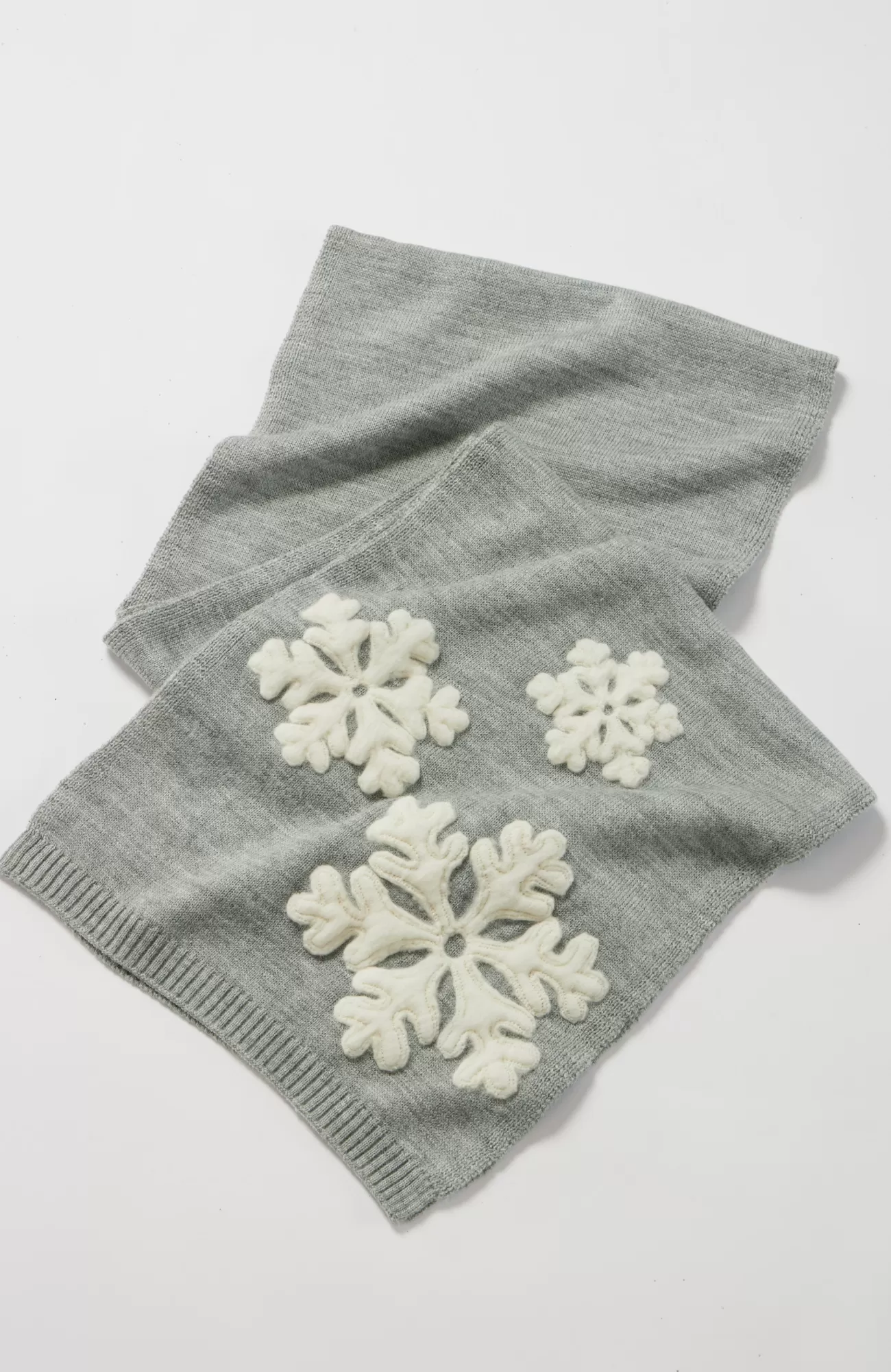 J.Jill Needle-Felted Snowflake Scarf Grey Heather/cream Hot