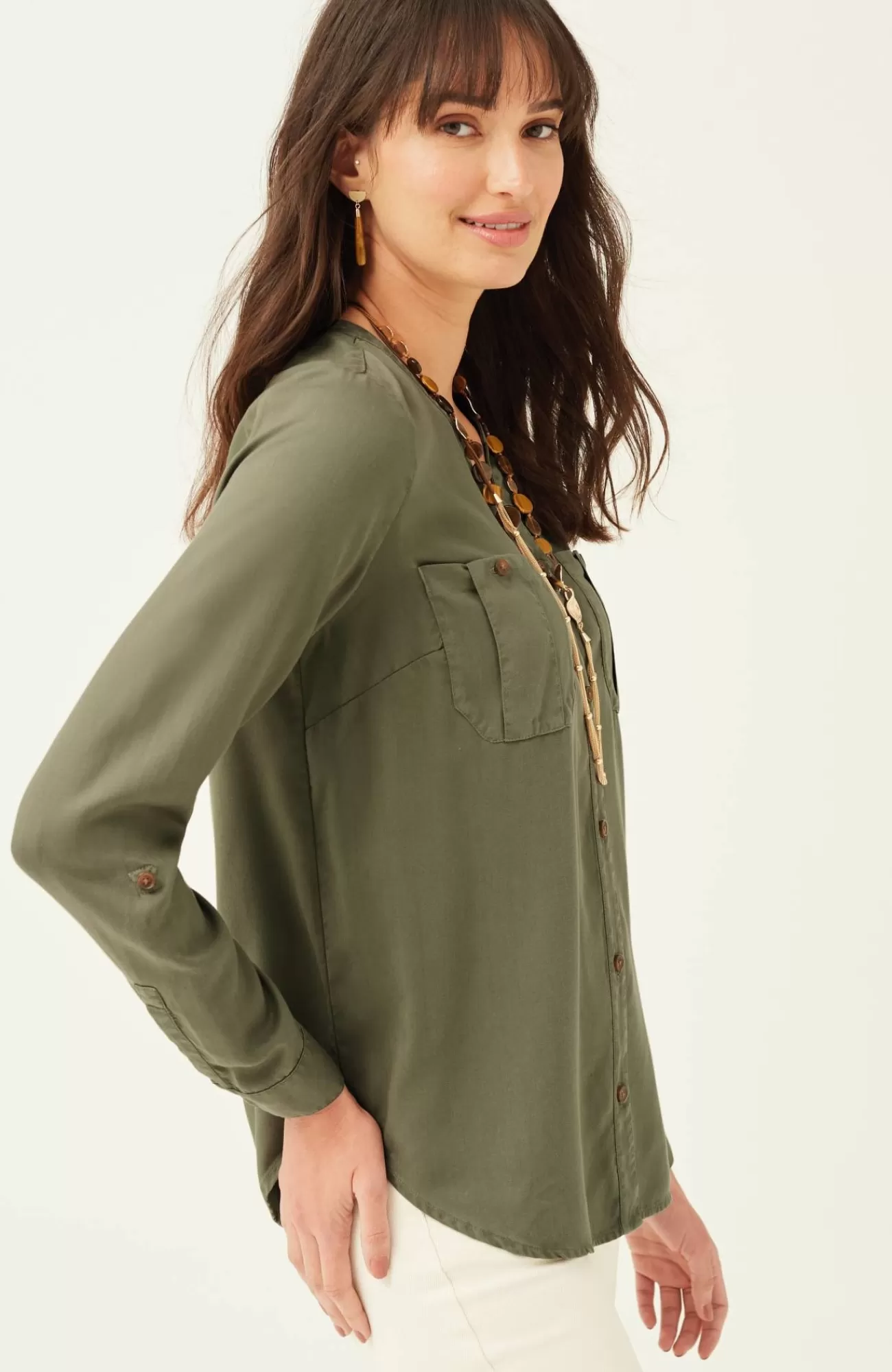 J.Jill Overdyed Button-Front Camp Shirt Clearance