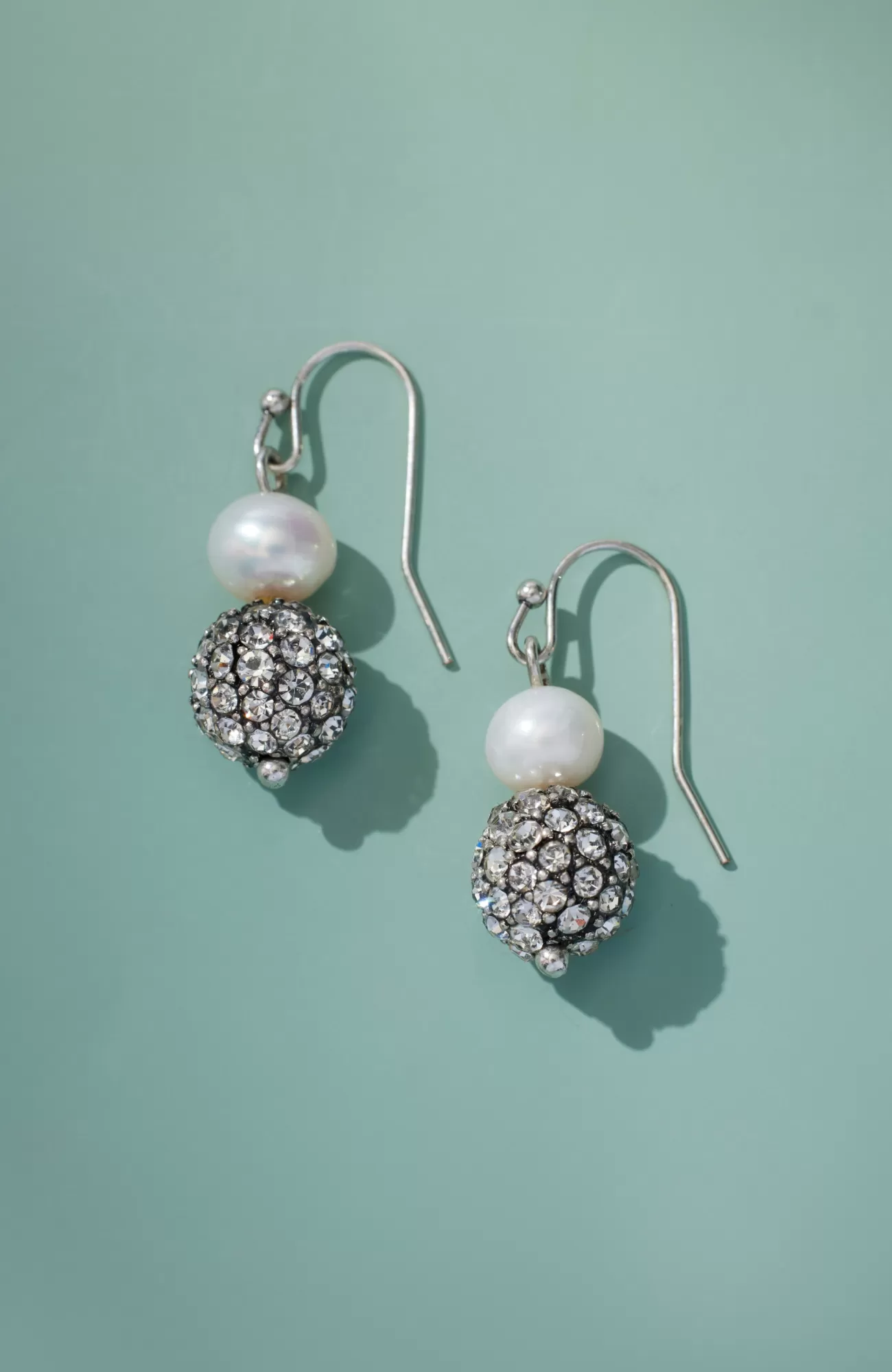 J.Jill Pearl & Pavé Drop Earrings Silvertone Multi Fashion