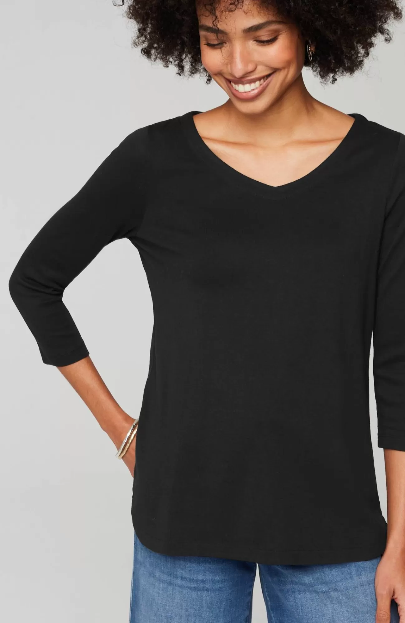 J.Jill Pima 3/4-Sleeve V-Neck Tee Cheap