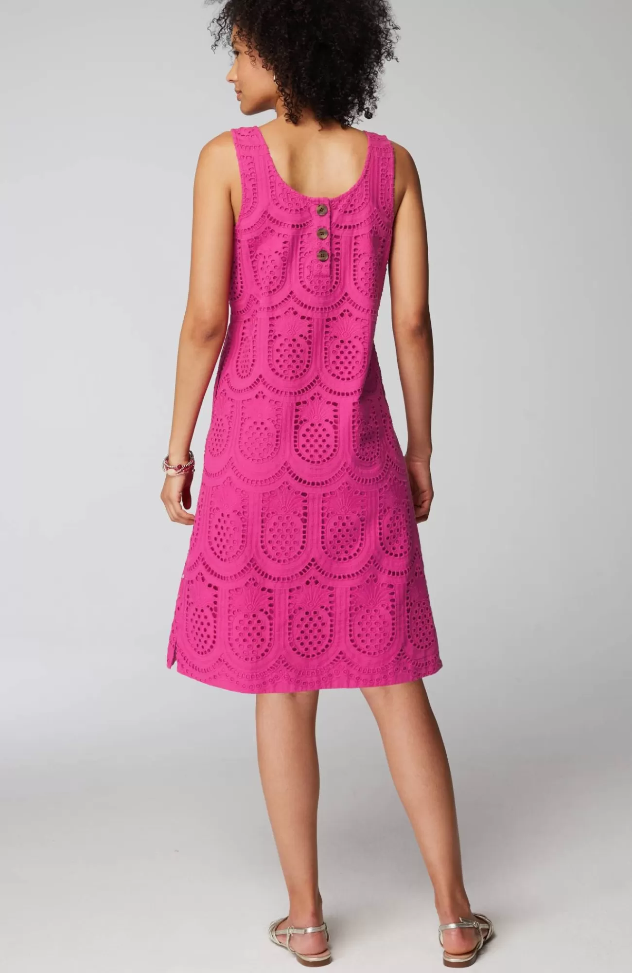 J.Jill Pineapple Eyelet Shift Dress Peony Best