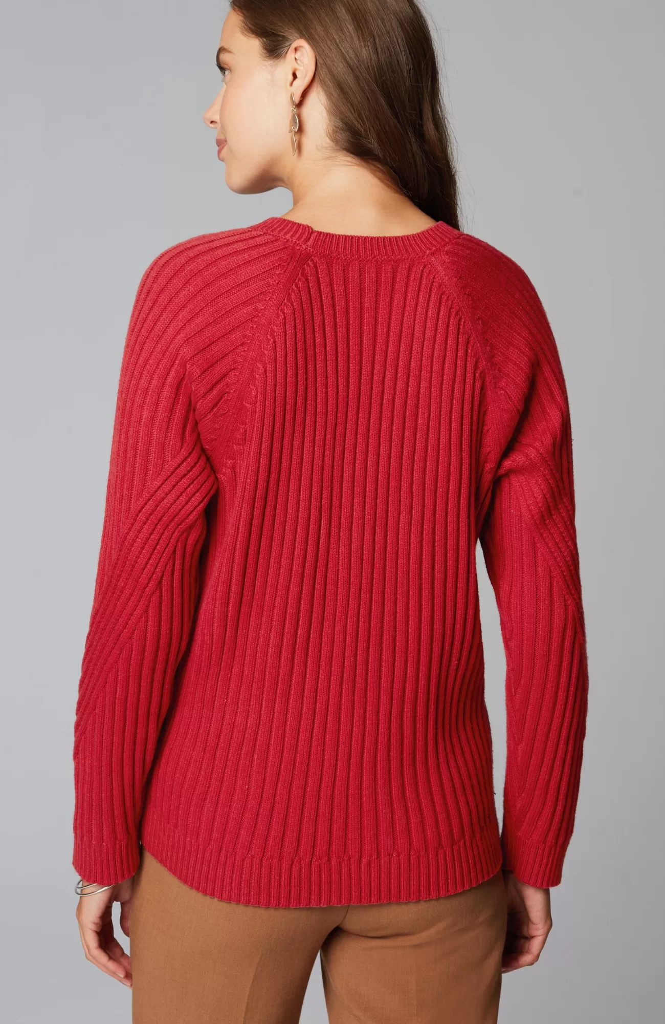 J.Jill Placed-Cable Sweater Radiant Red Clearance