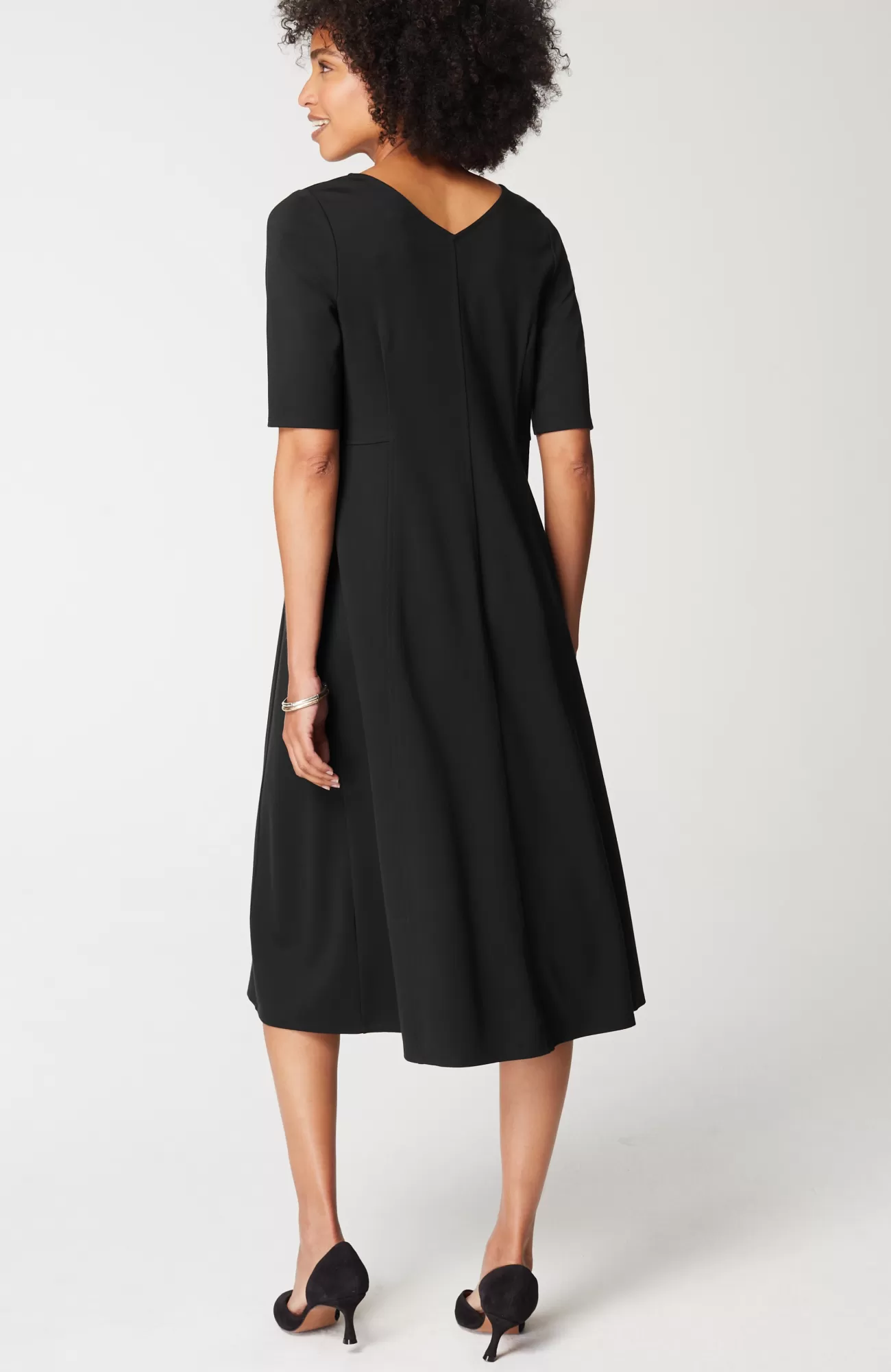 J.Jill Ponte Double-V-Neck Seamed Dress Black Outlet