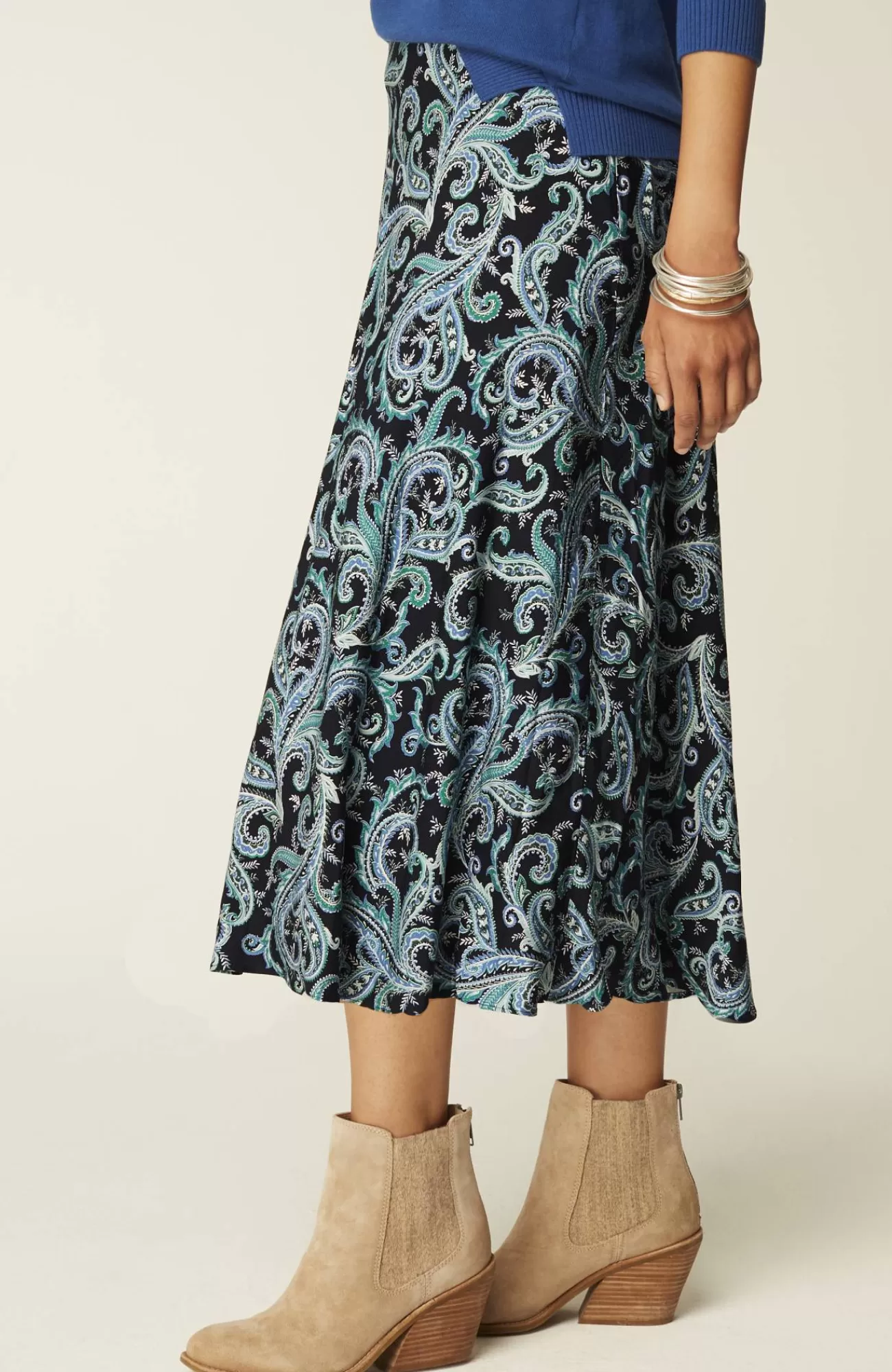 J.Jill Printed A-Line Midi Skirt Sale