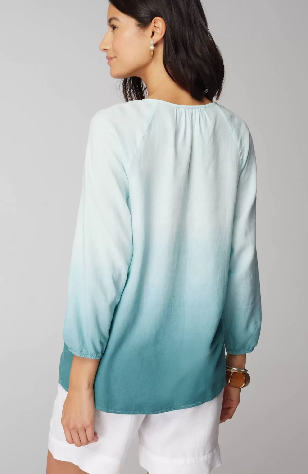 J.Jill Pure Jill Dip-Dyed Top Light Turquoise Multi Best Sale