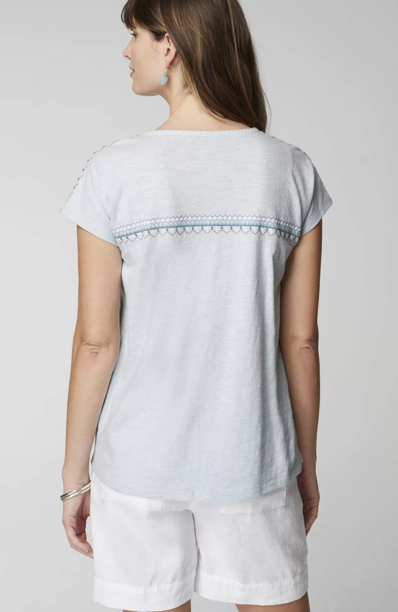 J.Jill Pure Jill Embroidered Round-Neck Tee Shop