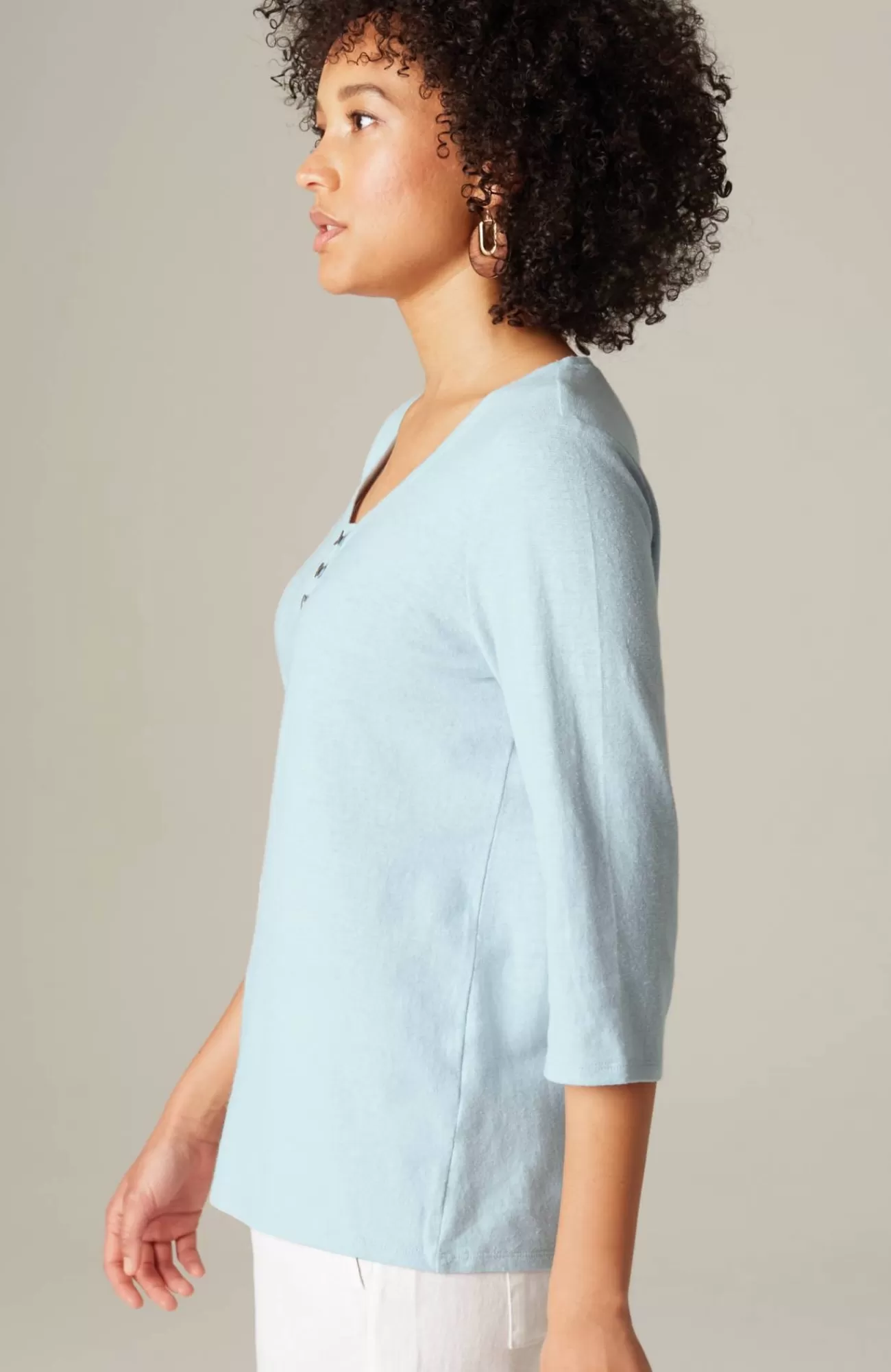 J.Jill Pure Jill Hemp & Cotton Henley Top Shop