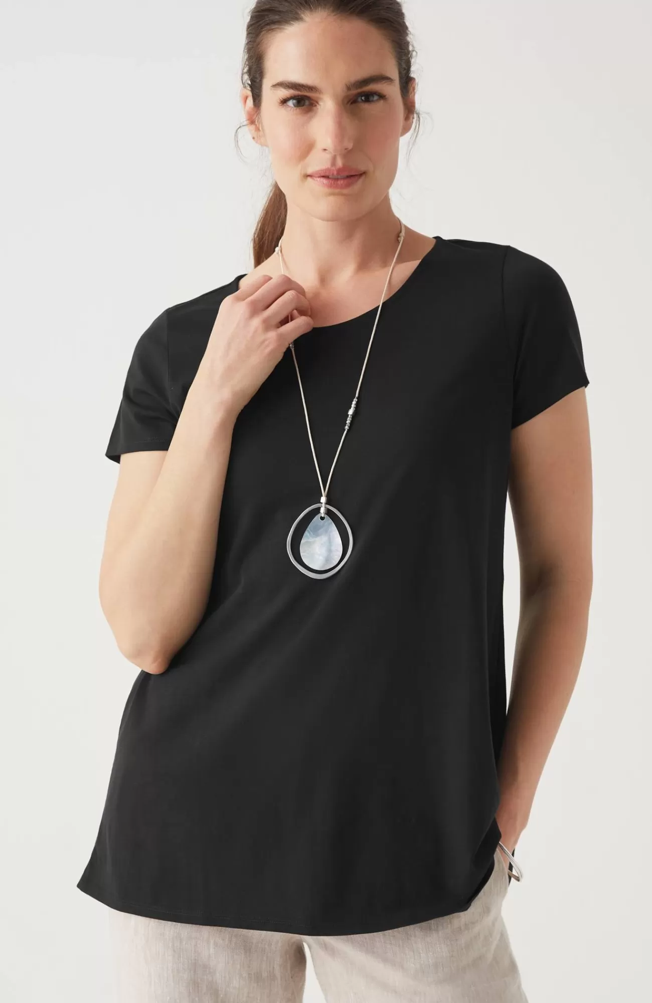 J.Jill Pure Jill Side-Slit Elliptical Tee Sale