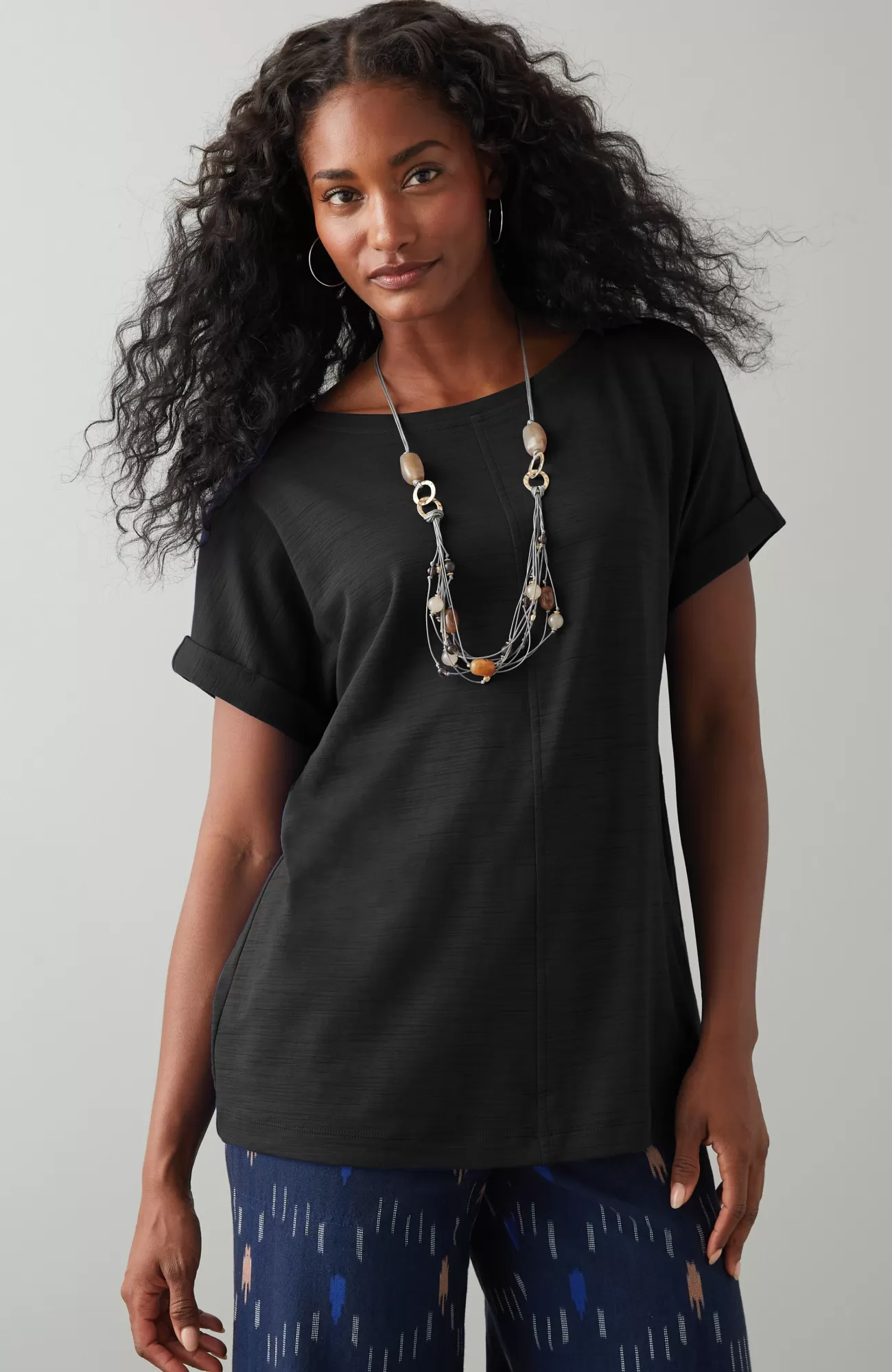 J.Jill Pure Jill Slub Boat-Neck Tee Flash Sale