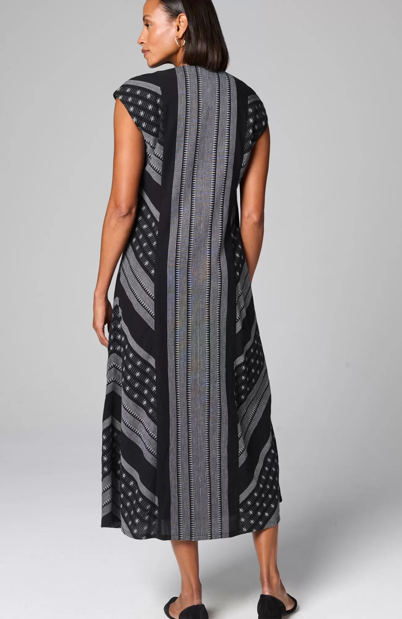 J.Jill Pure Jill Yarn-Dyed Dobby Maxi Dress Black Multi Best Sale