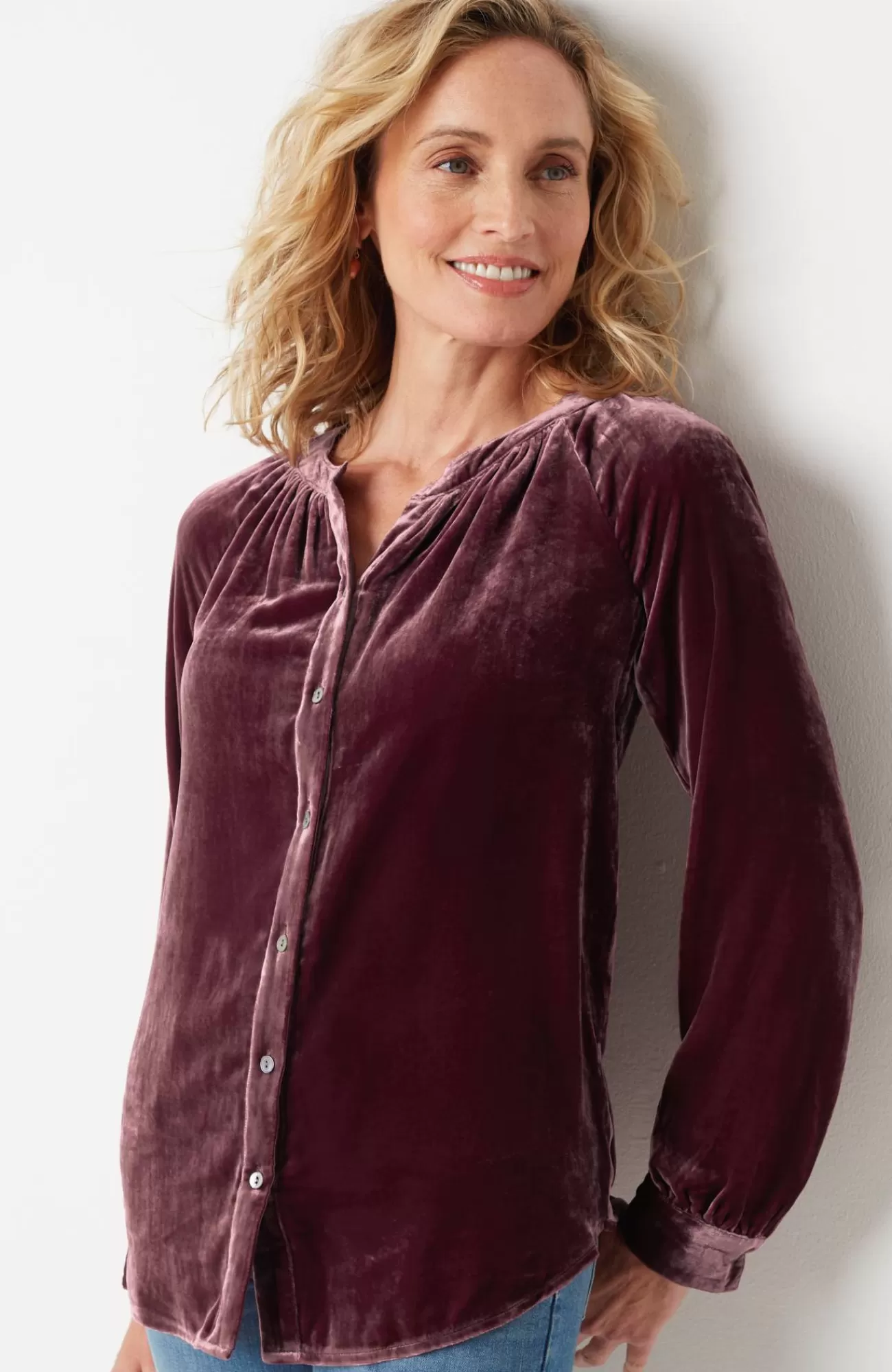 J.Jill Rayon & Silk Velvet Blouse Online