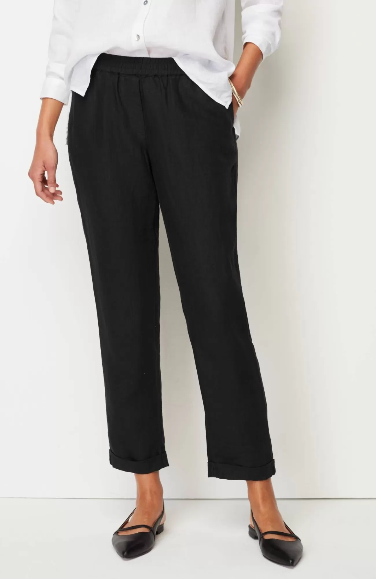 J.Jill Relaxed Linen Straight-Leg Pants Hot