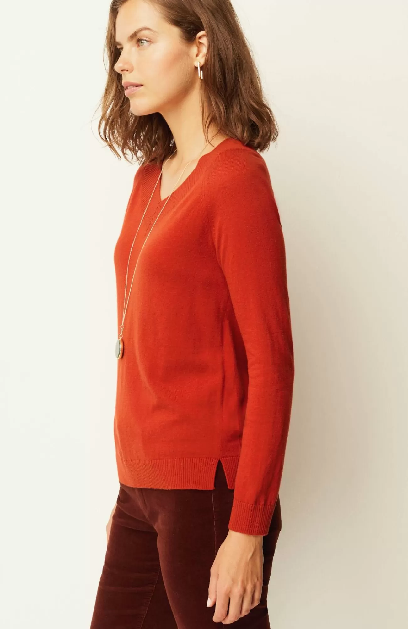 J.Jill Ribbed-Border V-Neck Sweater Shop