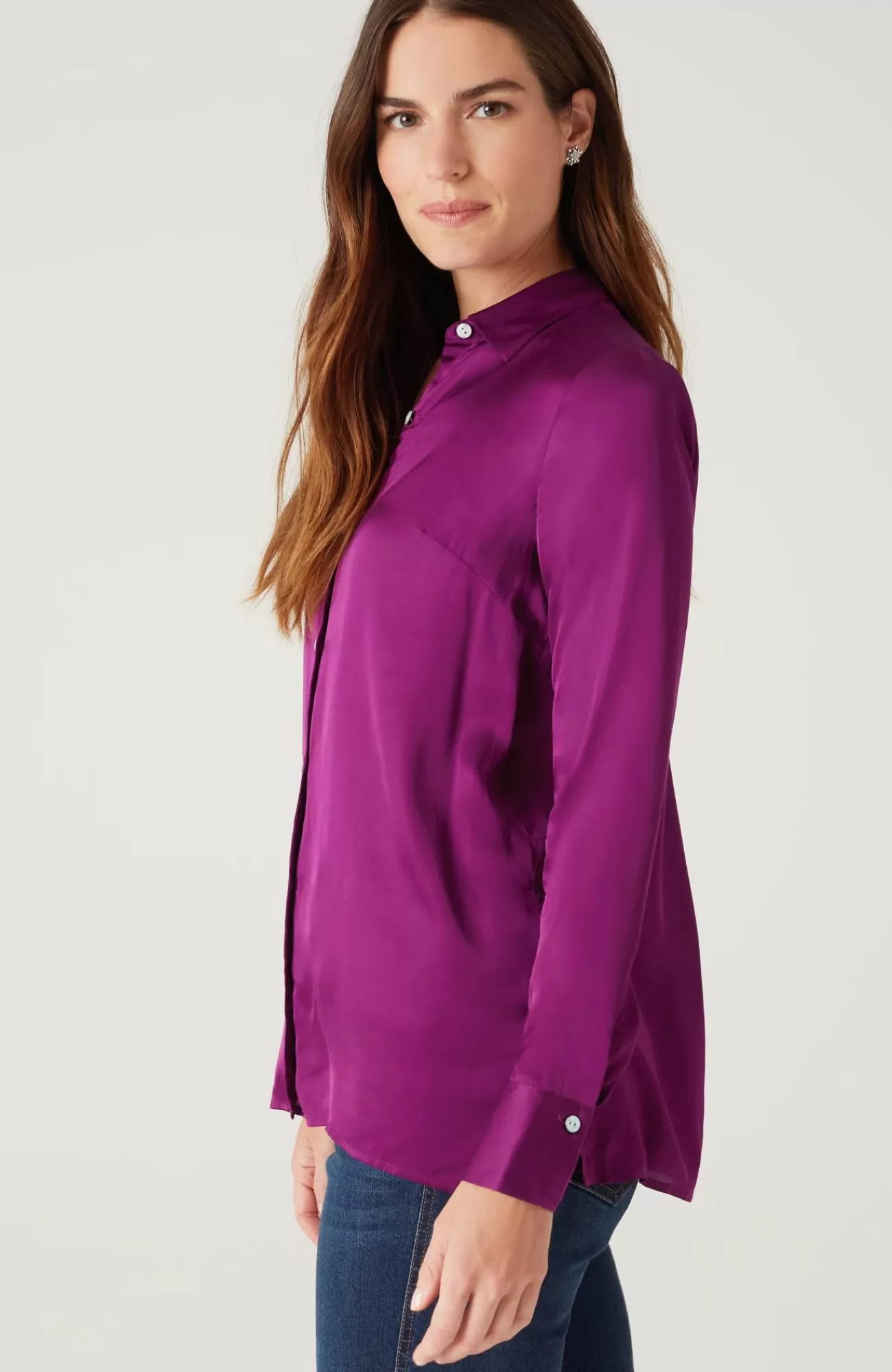 J.Jill Satin Button-Front Shirt Best Sale