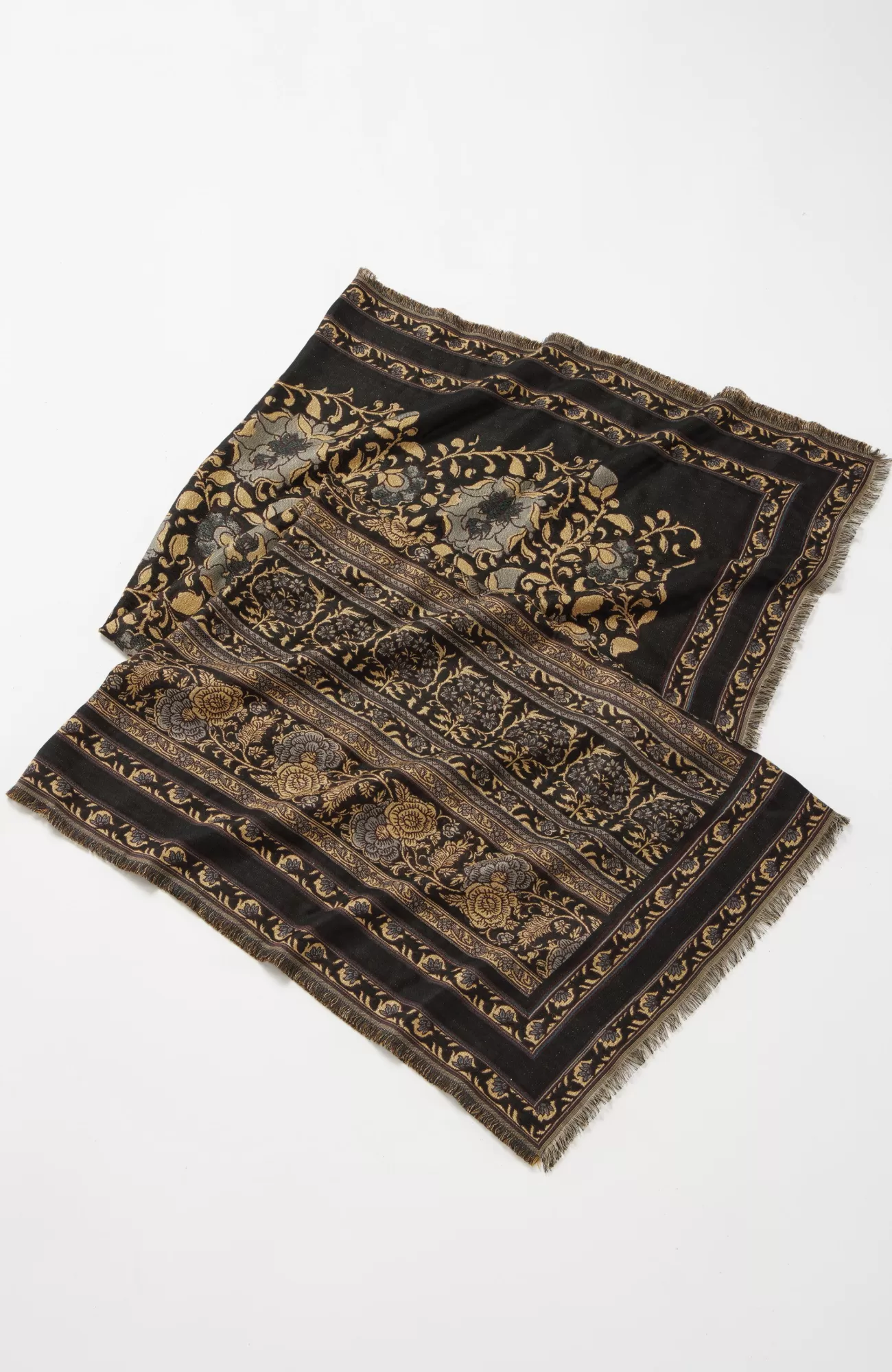 J.Jill Shimmering Paisley Square Scarf Black Multi Discount