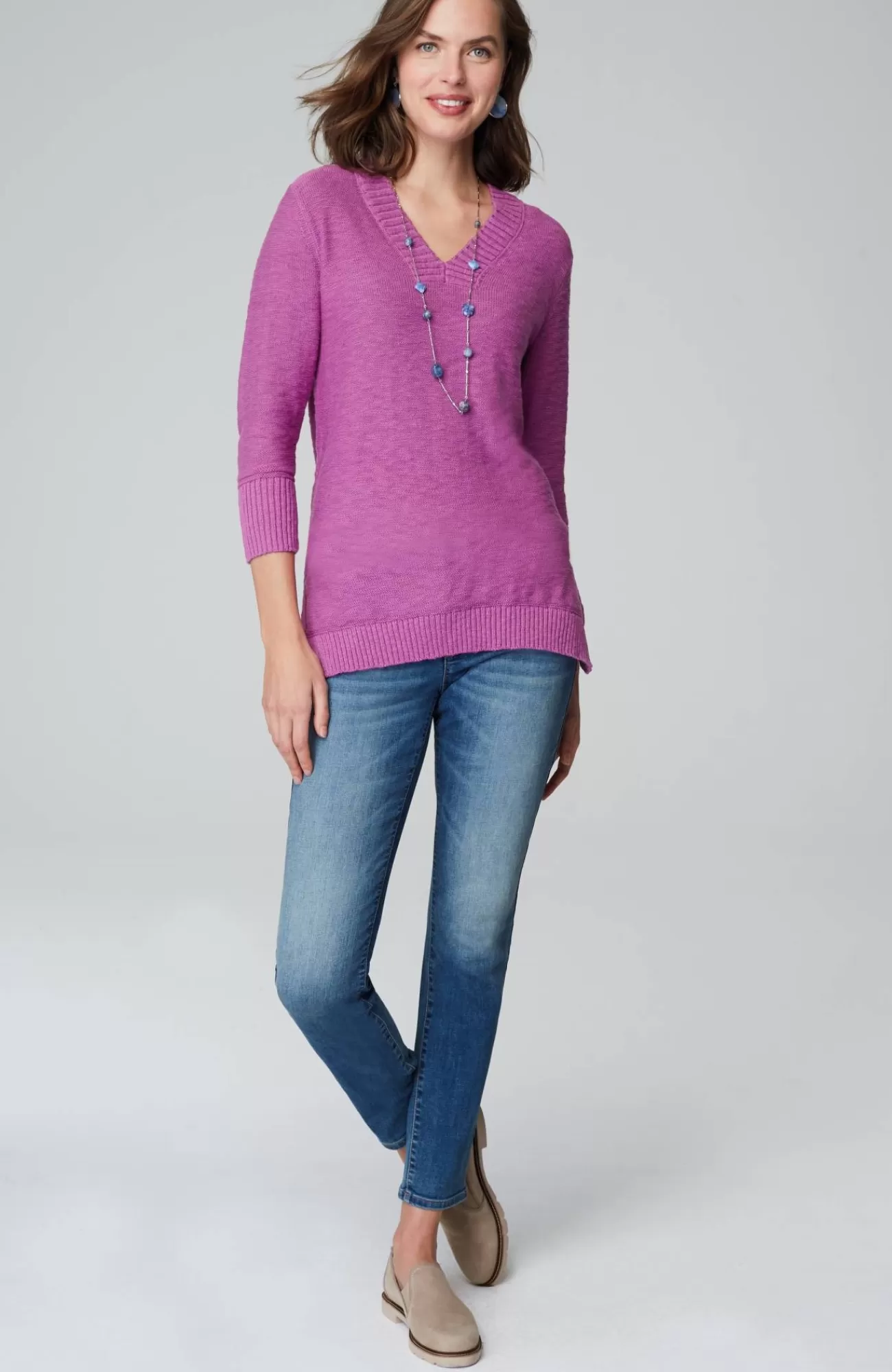 J.Jill Slub Rib-Trimmed Sweater Tunic Best