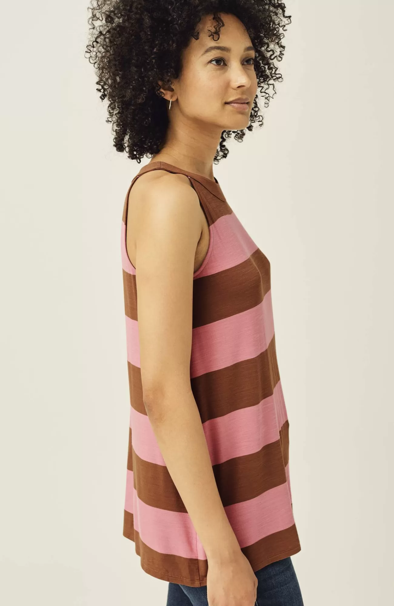 J.Jill Striped A-Line Halter Top Pink/rye Hot