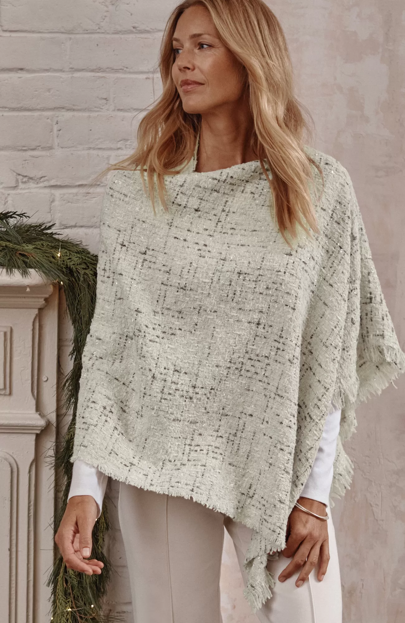 J.Jill Textured Tweed Poncho Best