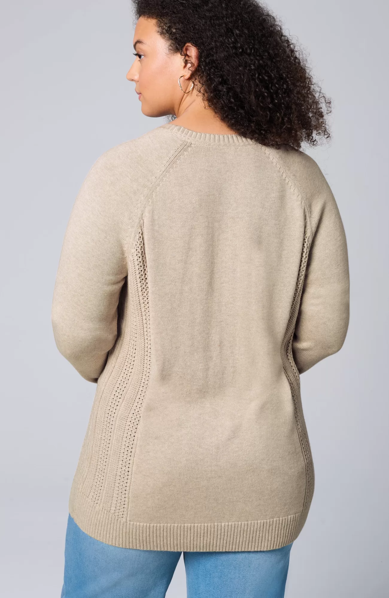 J.Jill Textured-Sides Crew-Neck Sweater Outlet