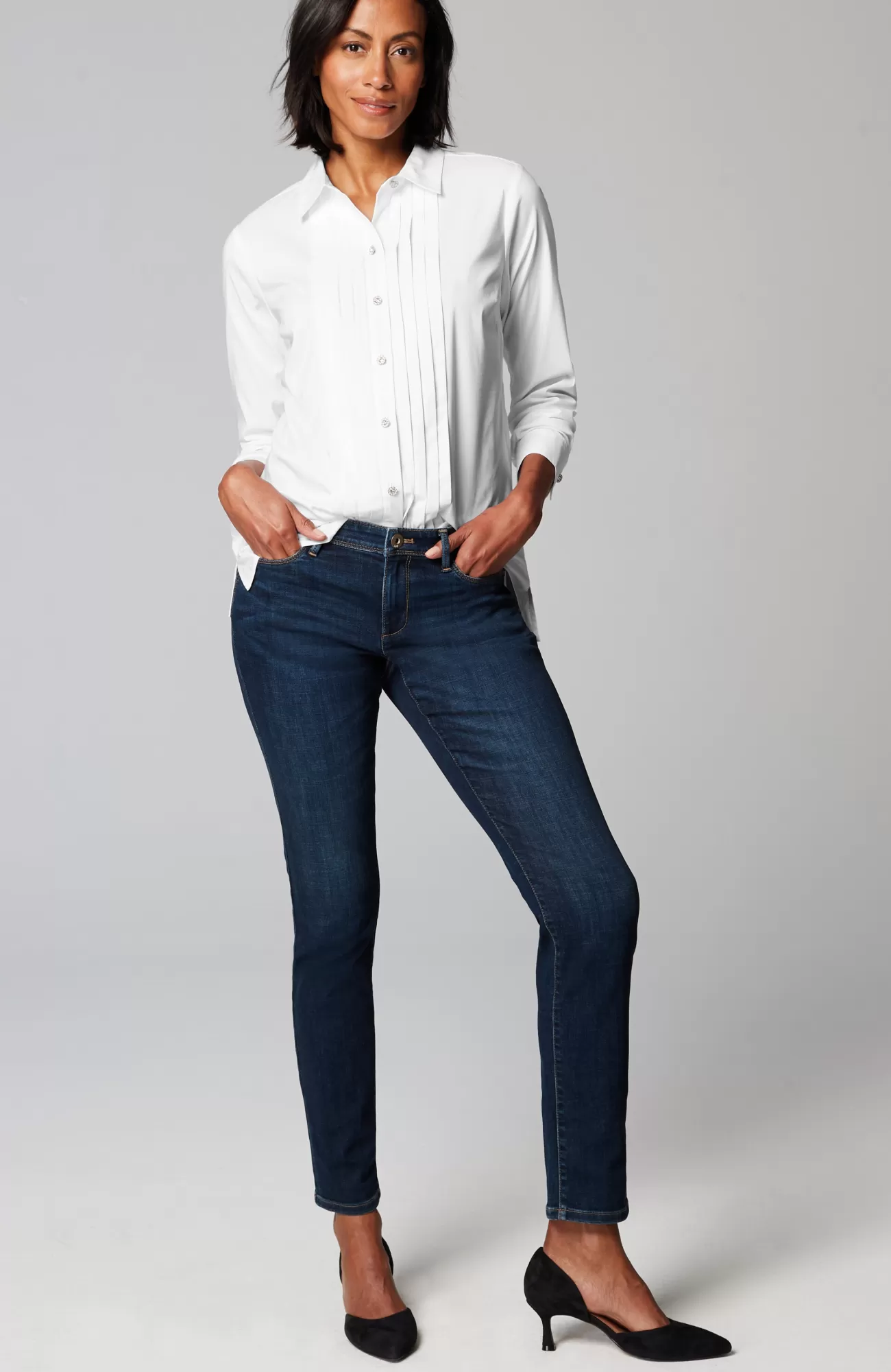 J.Jill The Modern Tuxedo Shirt White Outlet