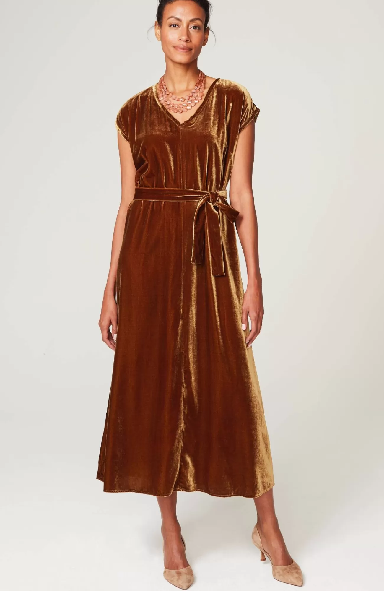 J.Jill Velvet Maxi Dress Whiskey Barrel Best Sale