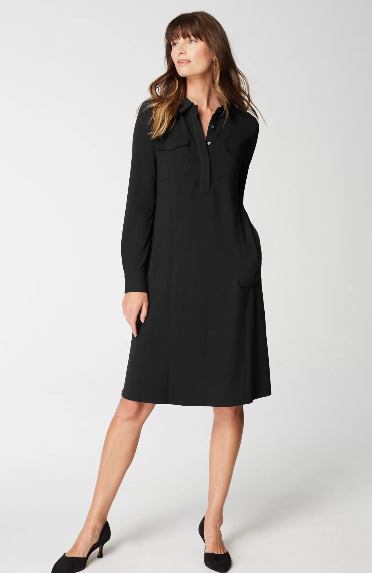 J.Jill Wearever A-Line Shirtdress Black Outlet