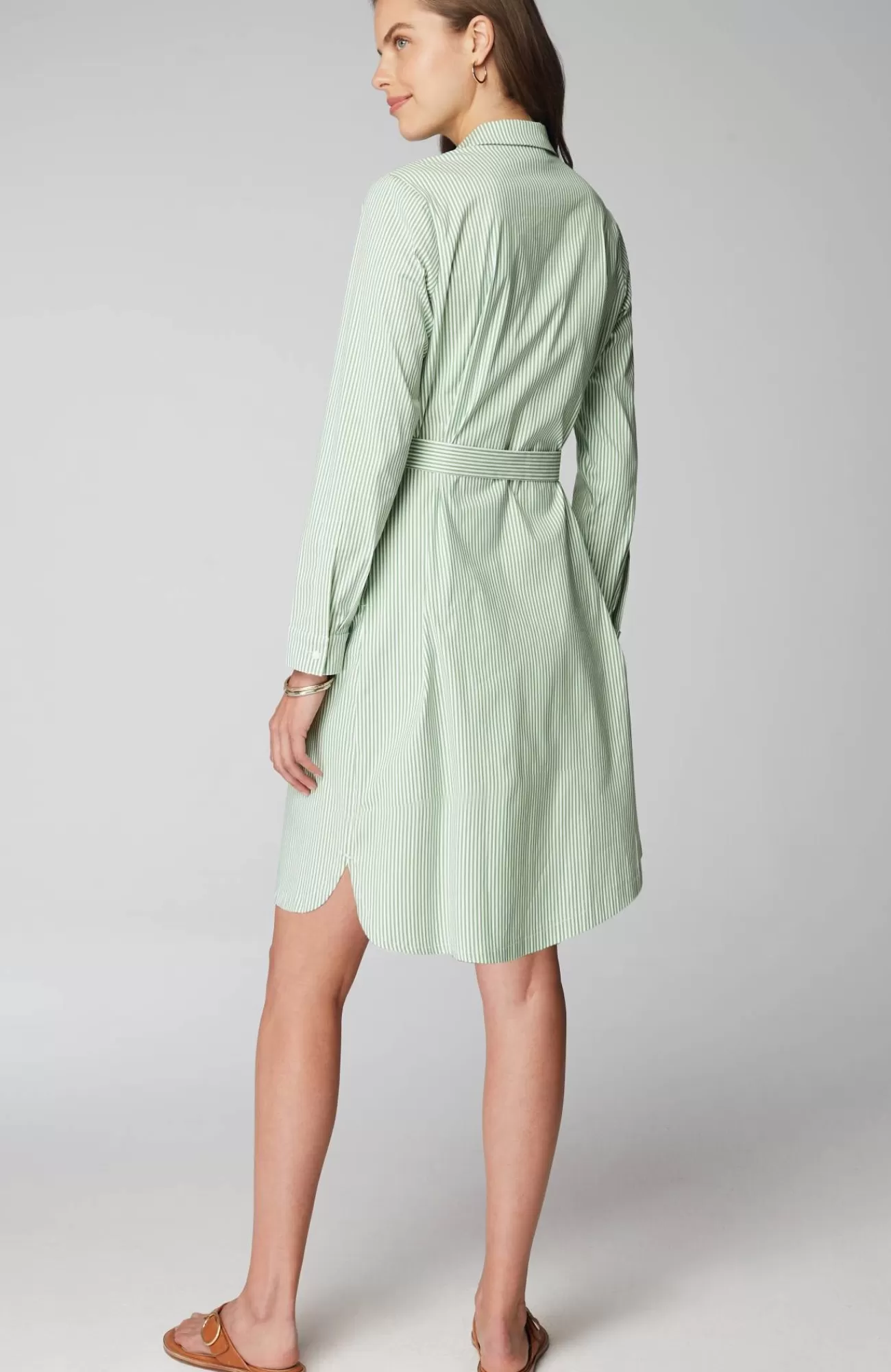 J.Jill Wearever Belted Shirtdress Mojito/white Store