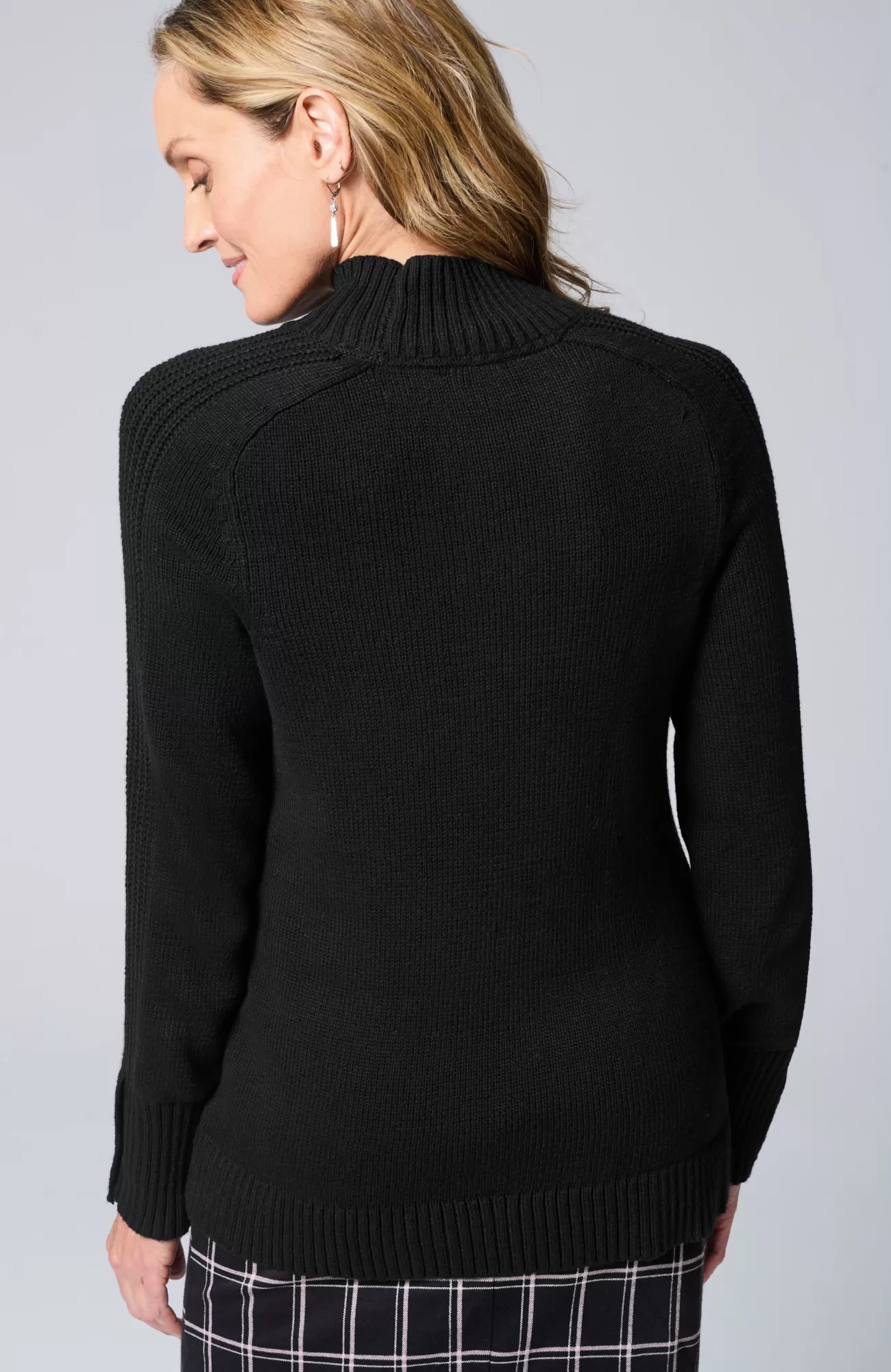 J.Jill Wearever Button-Cuffed Sweater Black Best