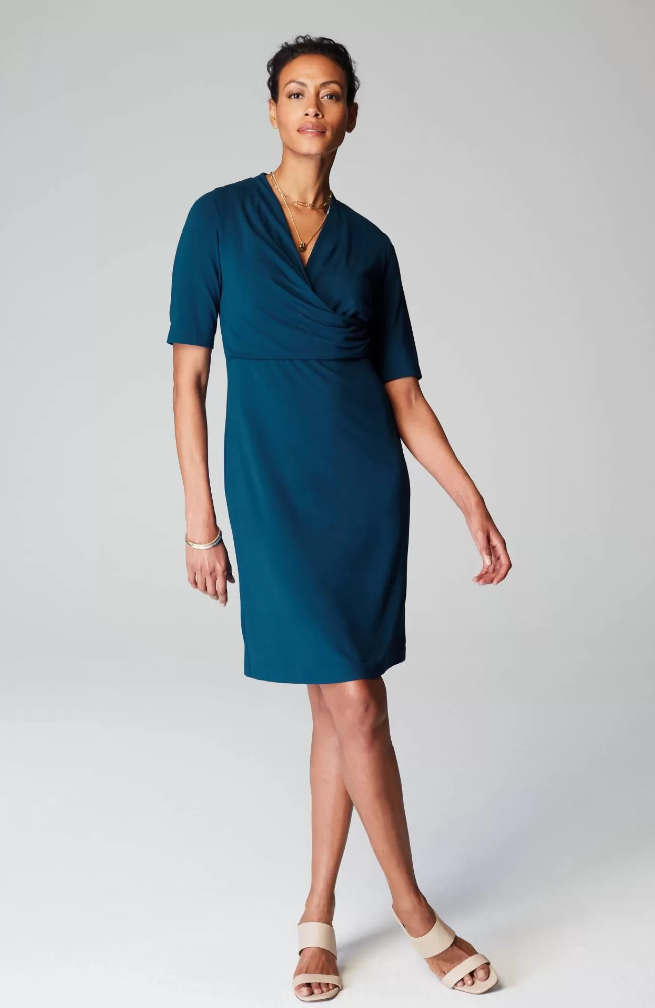 J.Jill Wearever Draped Twist-Front Dress Atlantic Outlet