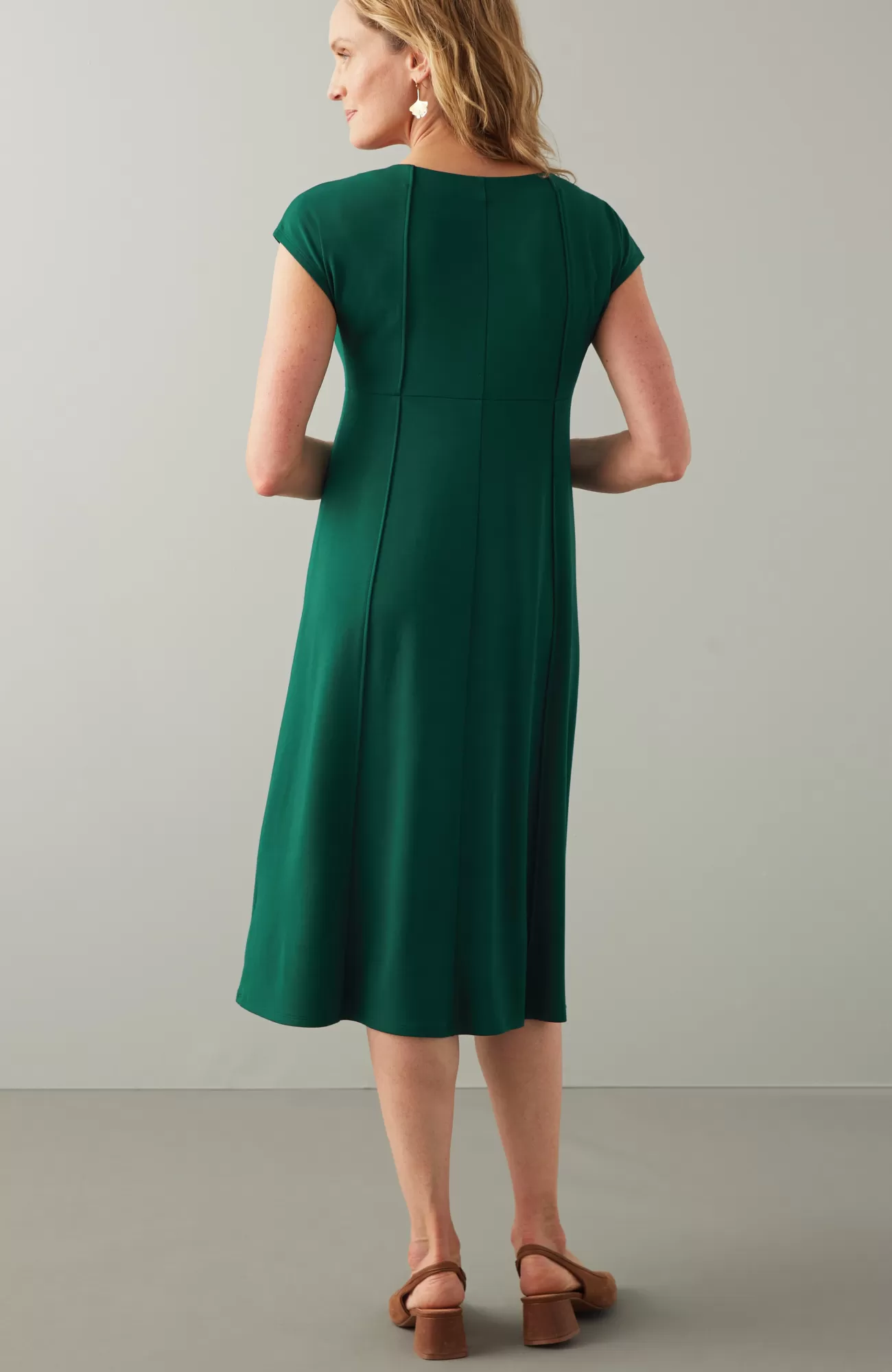 J.Jill Wearever Seamed Split-Neck Dress Hot